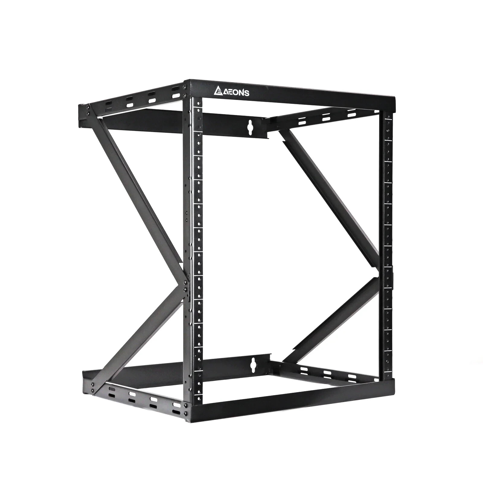 12U 2-Post Wall Mount Open Frame, 18"  Depth Flat Box