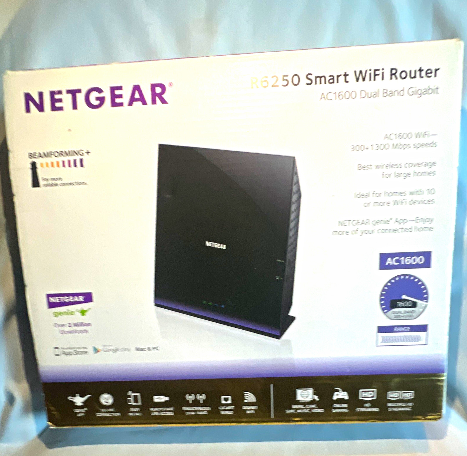 NETGEAR R6250 AC1600 Dual-Band Gigabit WiFi Router, 4-Port, USB 3.0