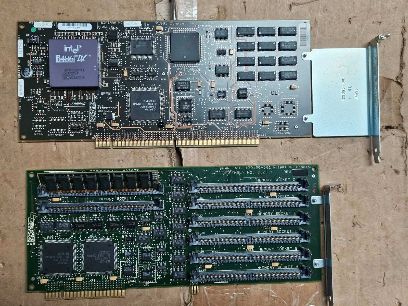 Retro Vintage Compaq Deskpro 486/33M CPU Board & RAM/Memory Expansion Boards