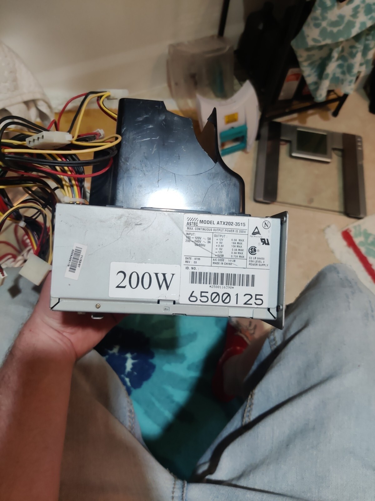 ATX202-3515 ASTEC POWER SUPPLY WITH EXTERNAL FAN 200W 20 PIN ATX