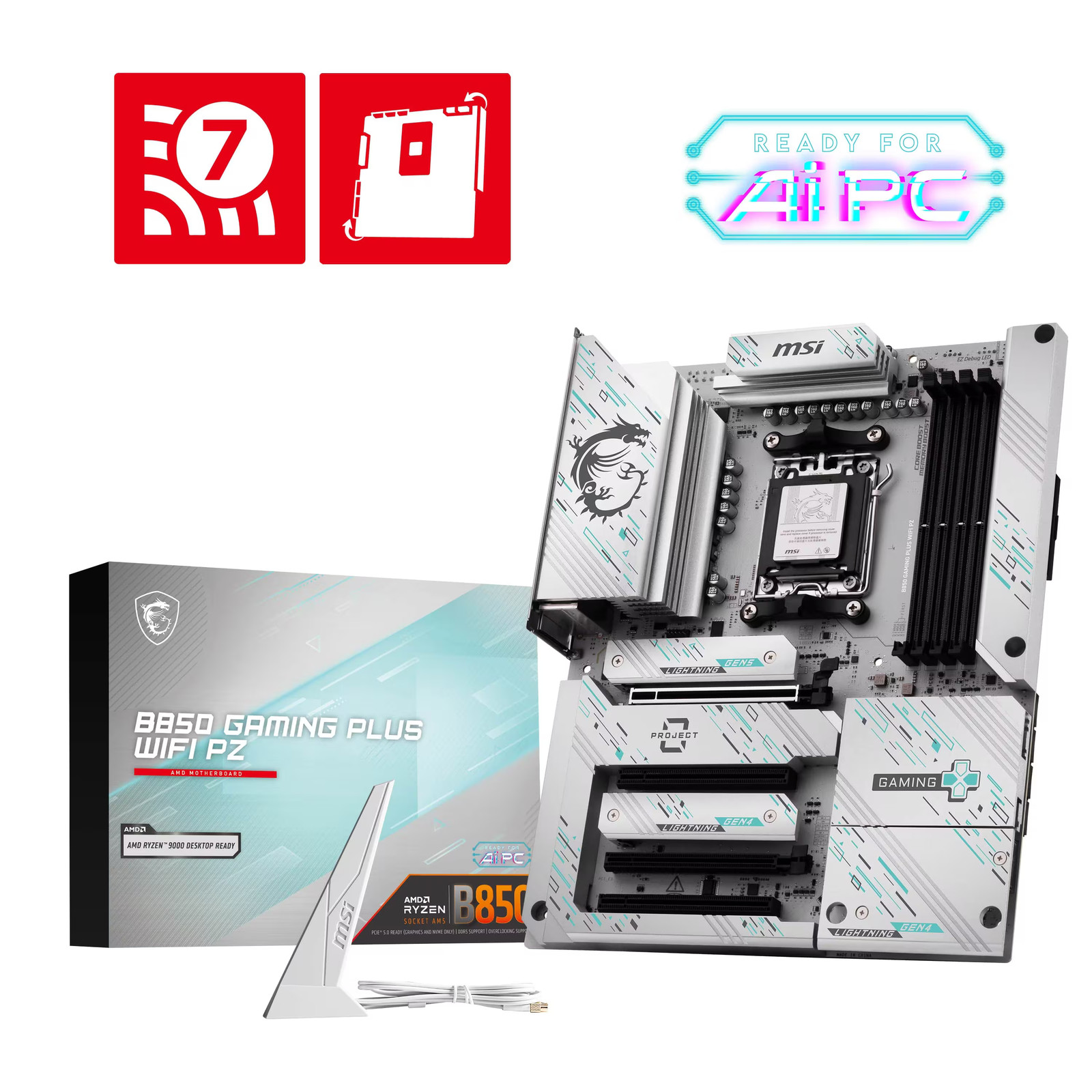 MSI - B850 GAMING PLUS WIFI PZ (Socket AM5) AMD B850 ATX DDR5 Wi-Fi 7 Motherb...
