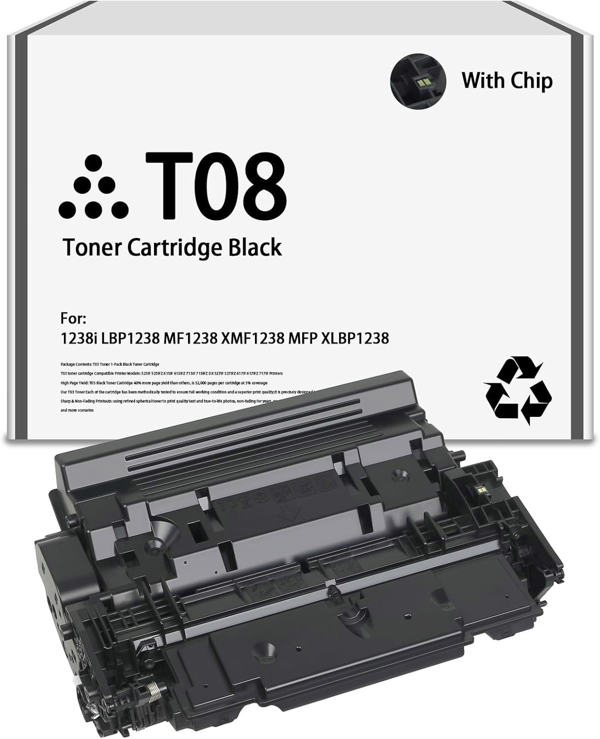 T08 T08L Black High Capacity Toner Cartridge Replacement for 3010C005AA Toner ि