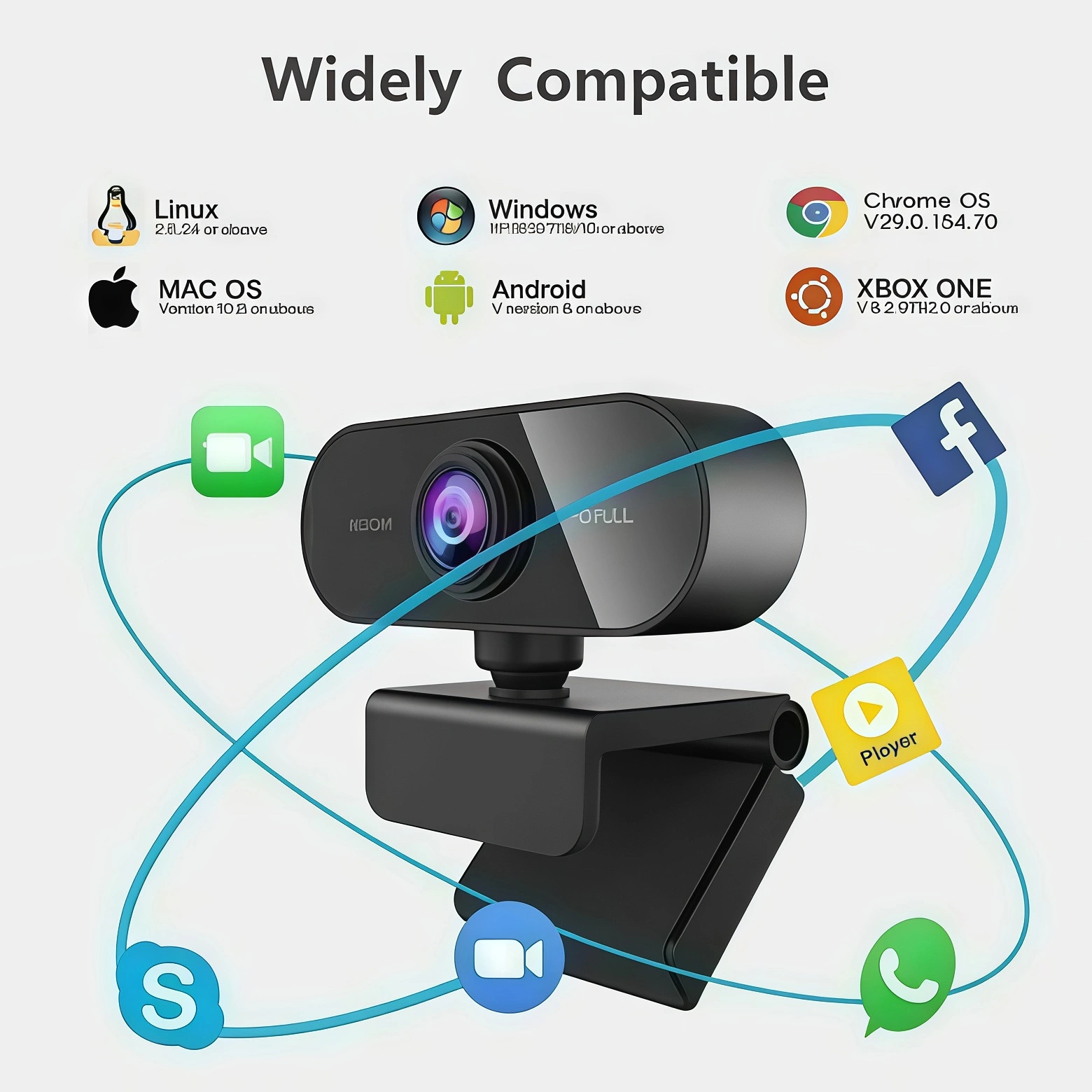 Webcam Auto Focusing Web Camera Full HD Cam Microphone For PC Laptop 1080P 1K2