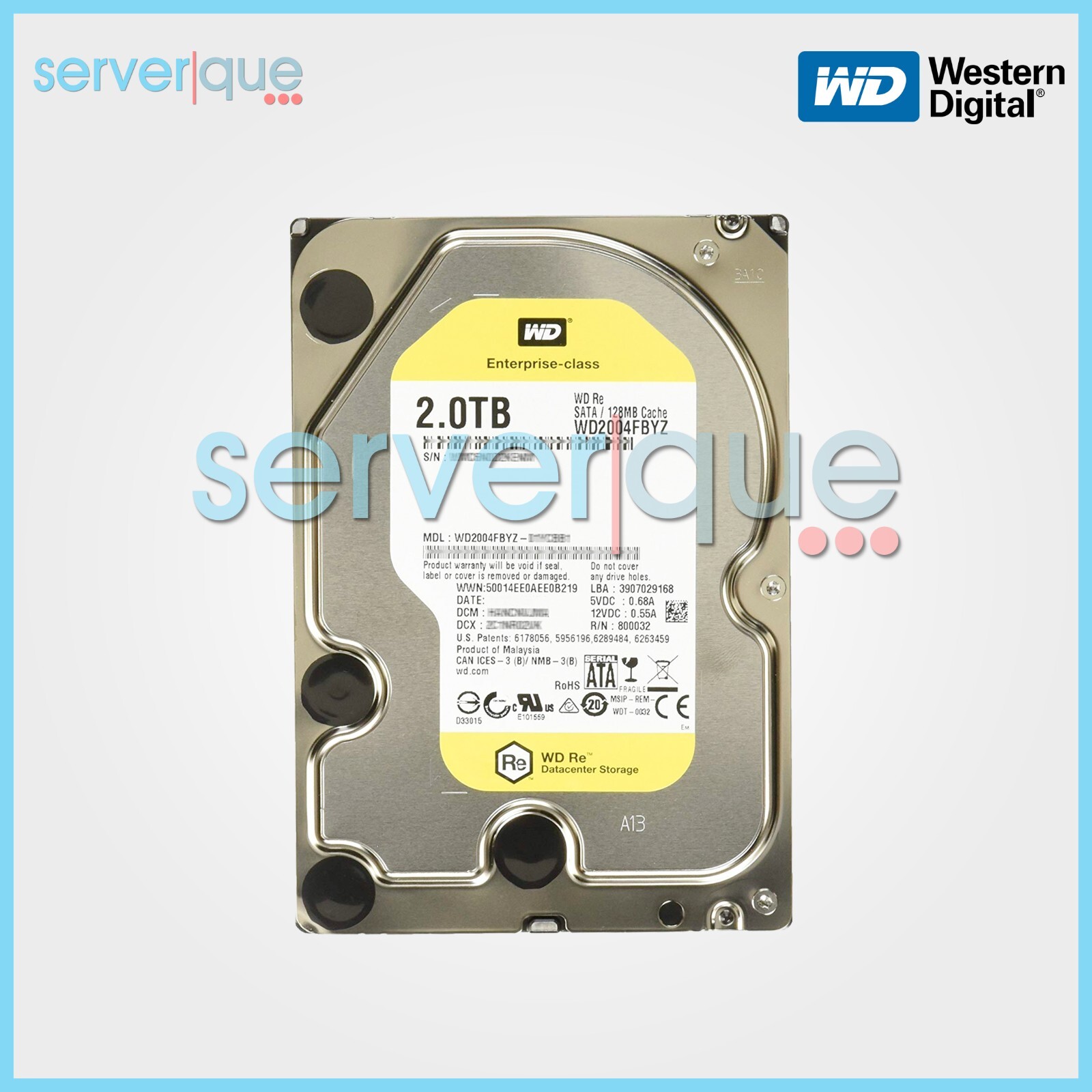 Western Digital RE WD2004FBYZ 2TB SATA 6Gbps 7200RPM 128MB 3.5" Internal HDD