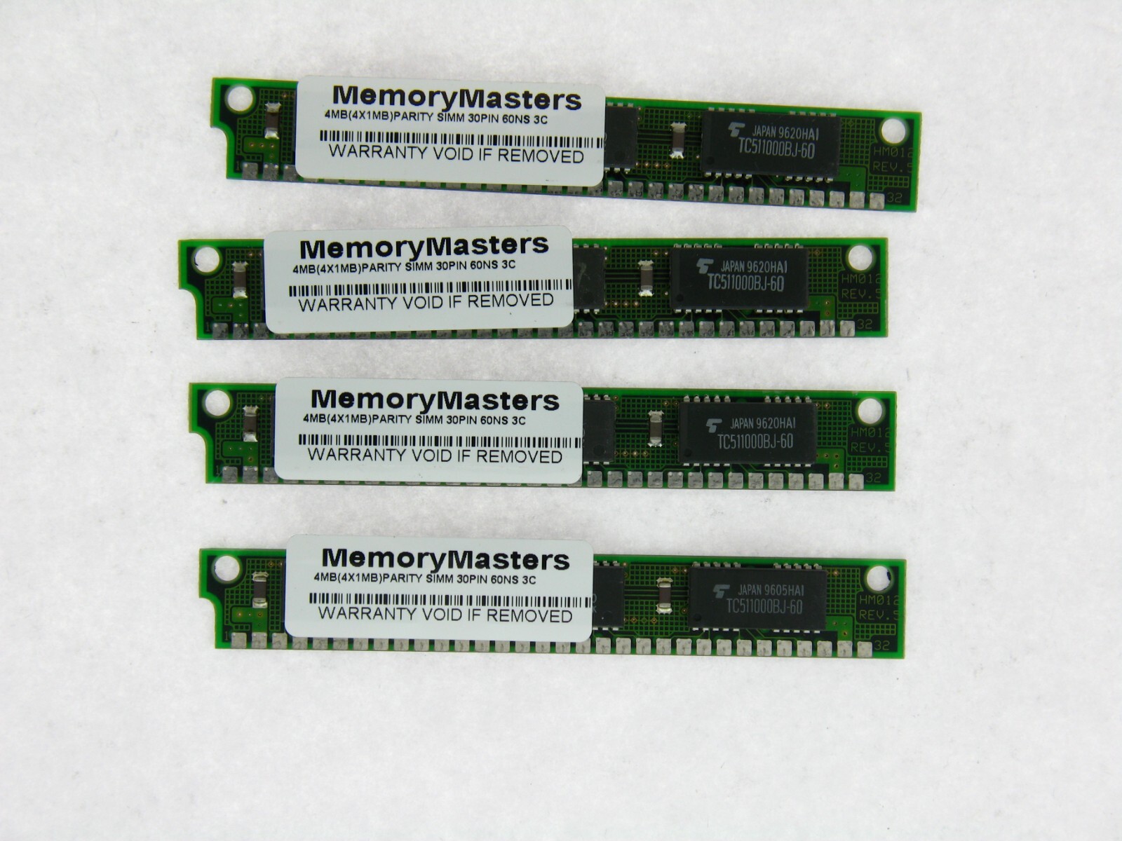 4x1MB 30Pin 3-chip Parity 60ns FPM 1Mx9 Memory SIMMs 4MB RAM Apple Mac PC TESTED