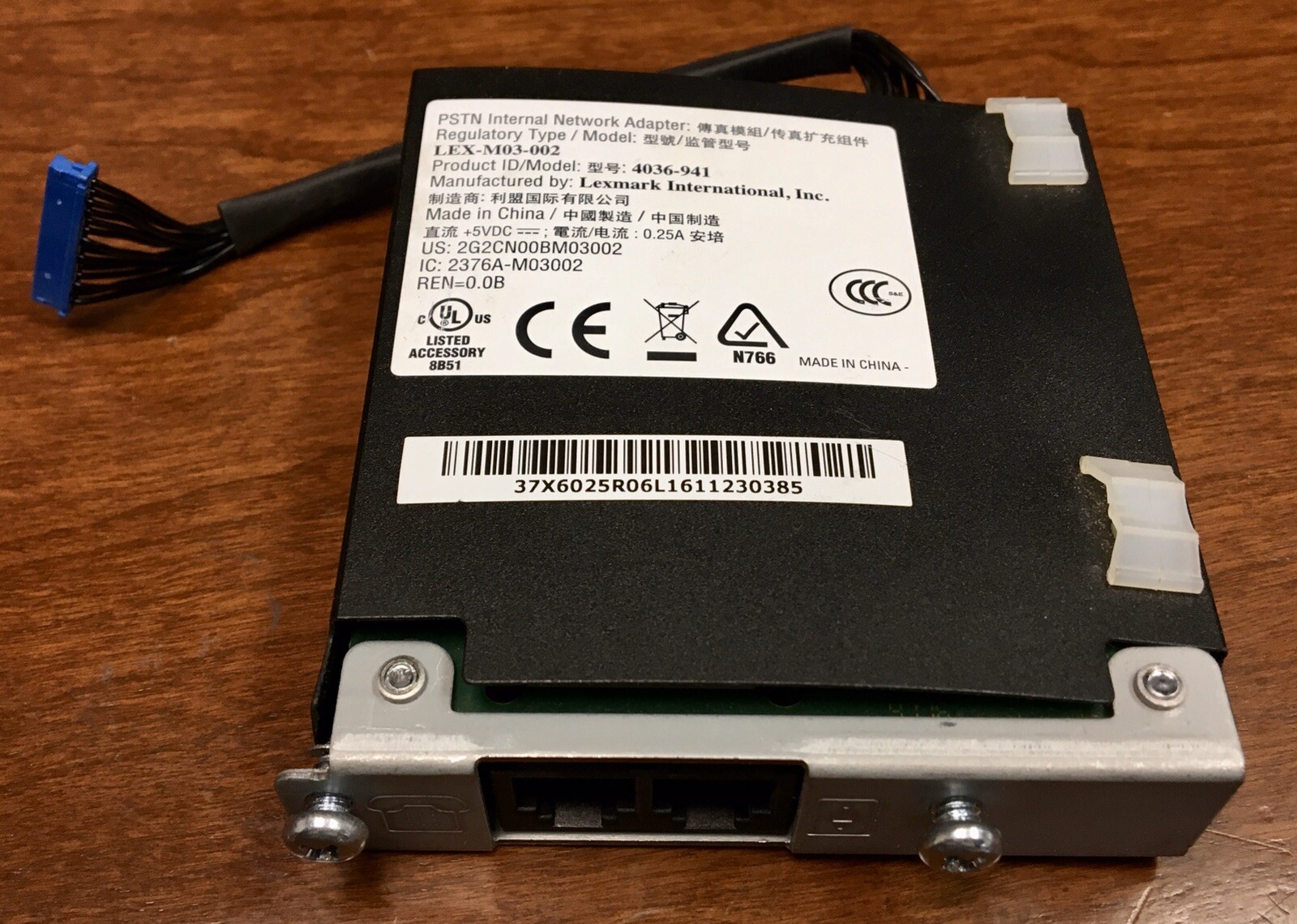 40X7854 - Lexmark MX/CX/XM/XC Series Fax Card OEM Tested
