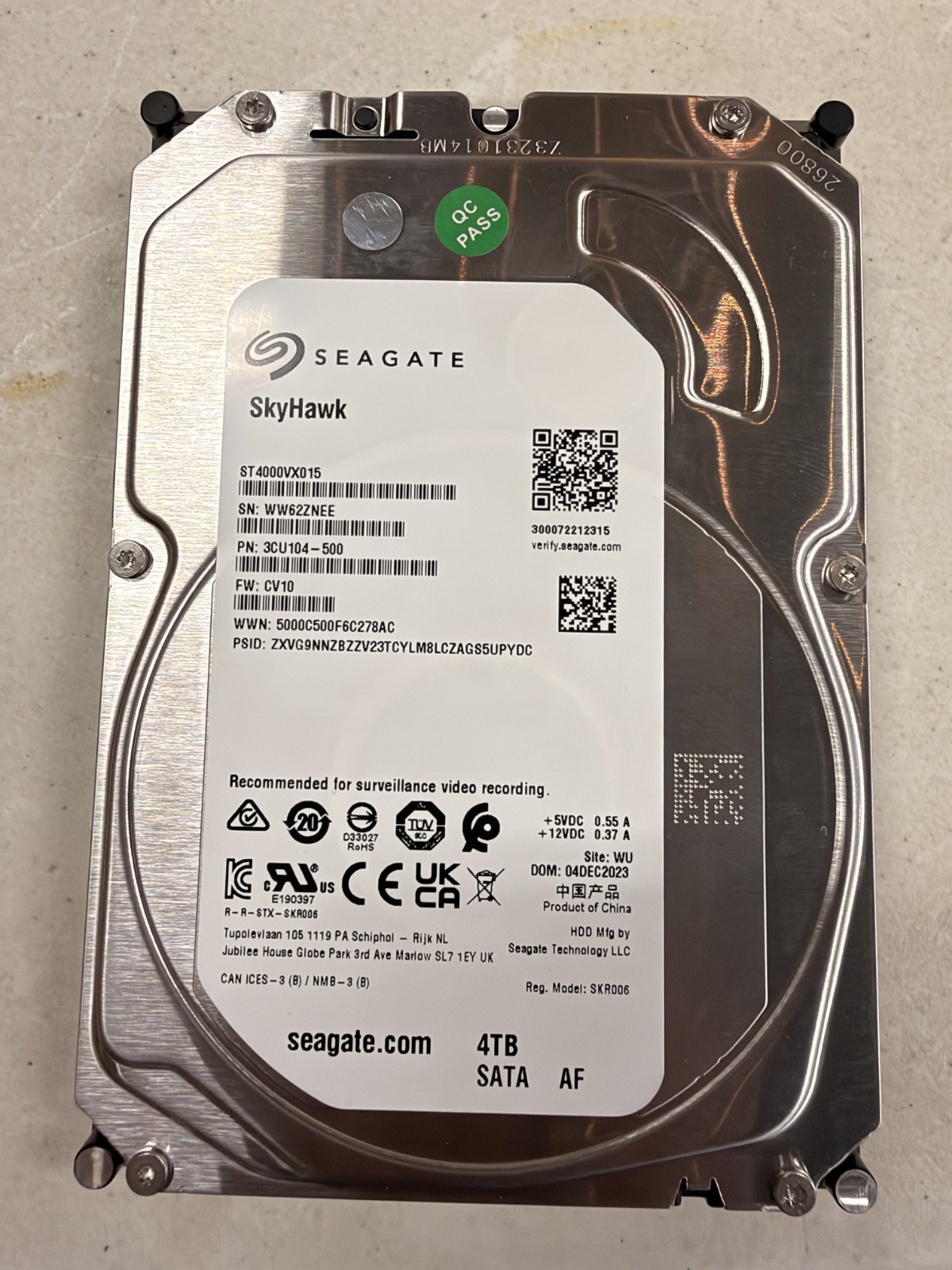 4TB Seagate Skyhawk HDD