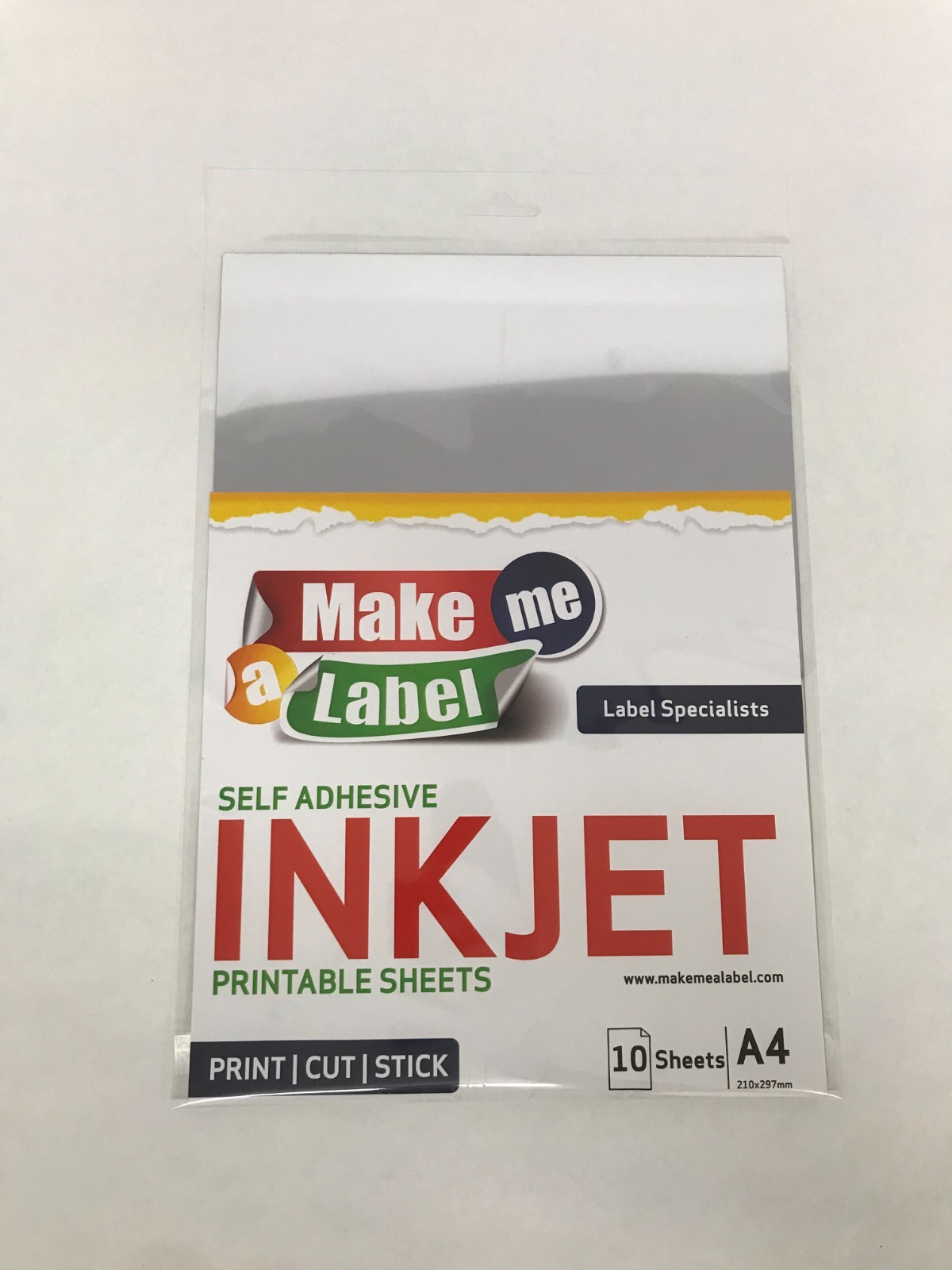 10 Premium Metallic SILVER A4 Self Adhesive Inkjet Printable Film Sticker Sheets