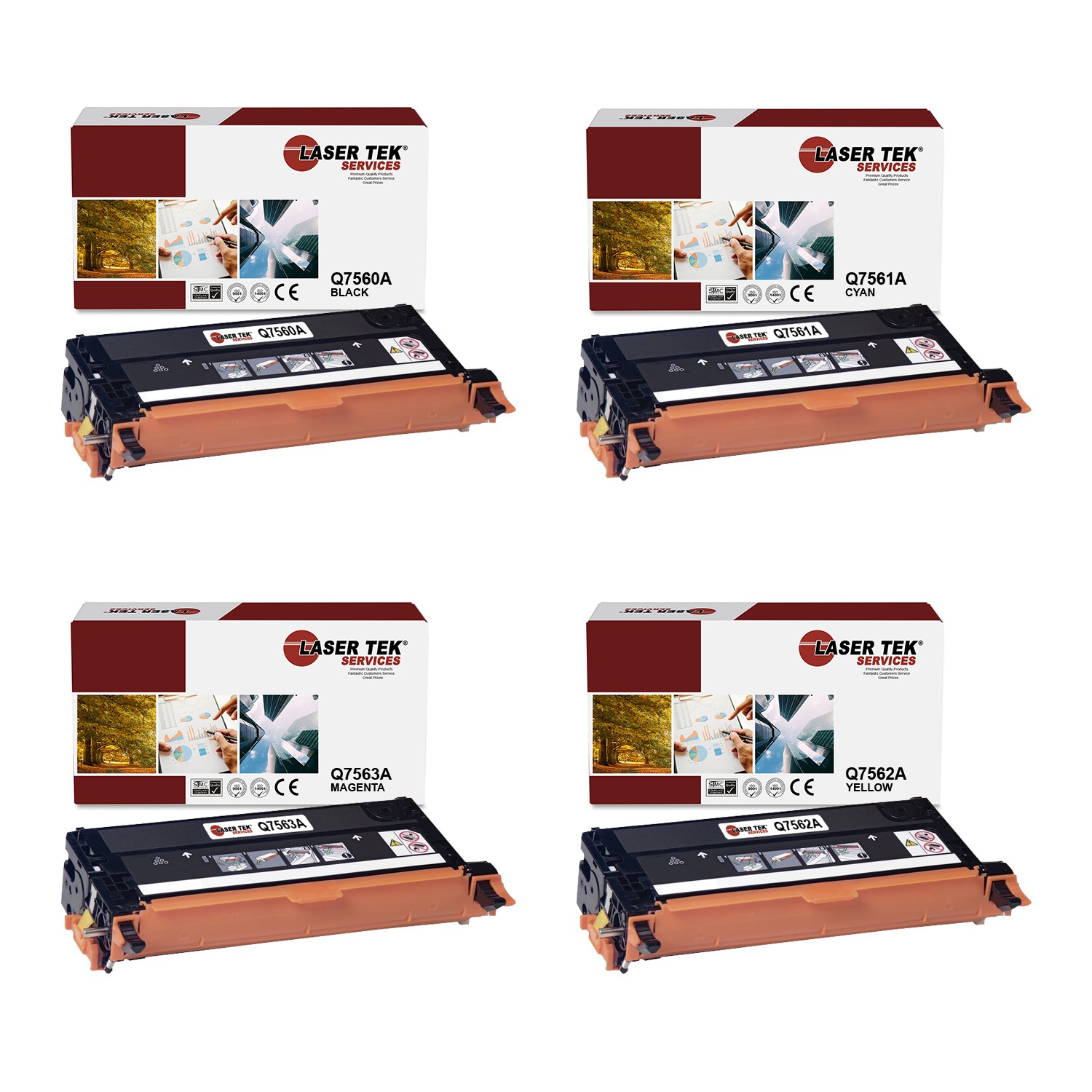 4Pk LTS 314A BCMY Compatible for HP LaserJet 3000 3000dn 3000n Toner Cartridge