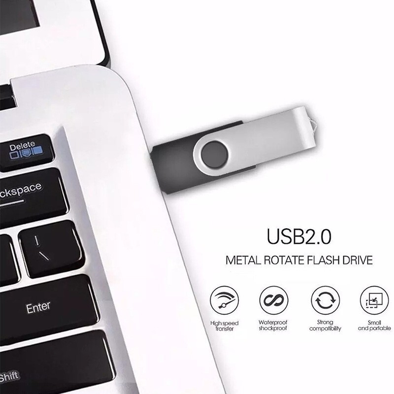 Black 64G Rotating USB Flash Drive High-Speed Hot Selling Portable Computer USB