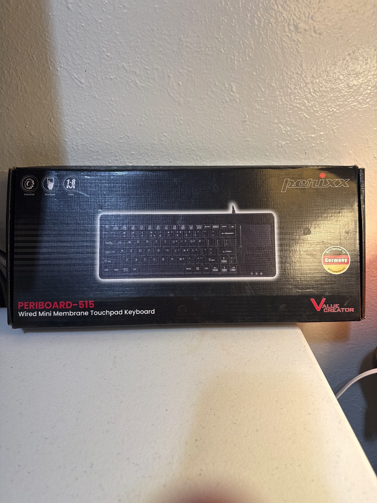PERIBOARD-515 Wired USB Keyboard with Touchpad, Compact Trackpad Keyboard wired