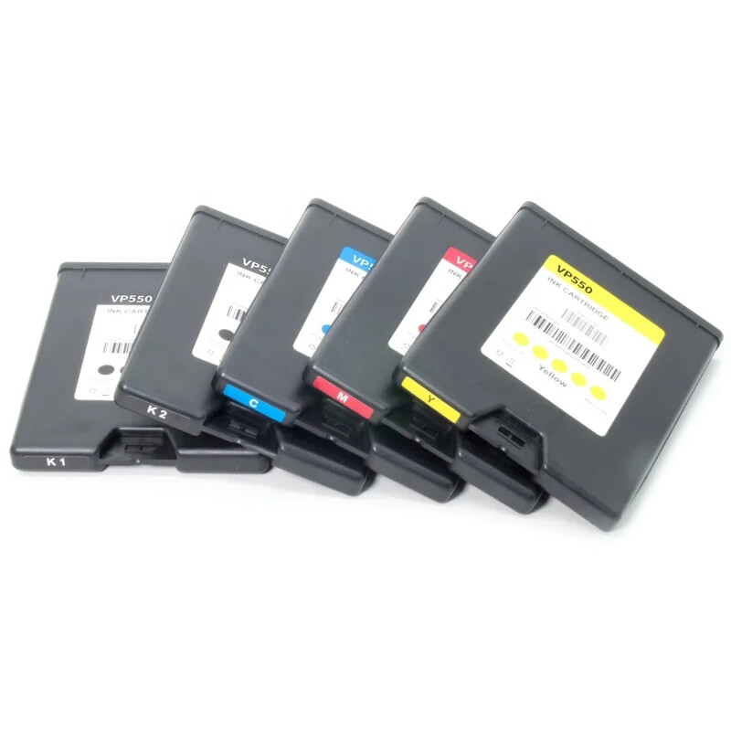 5PC/SET NEW INK CARTRIDGE WITH CHIP FOR VIPCOLOR VP550 LABEL PRINTER VP550