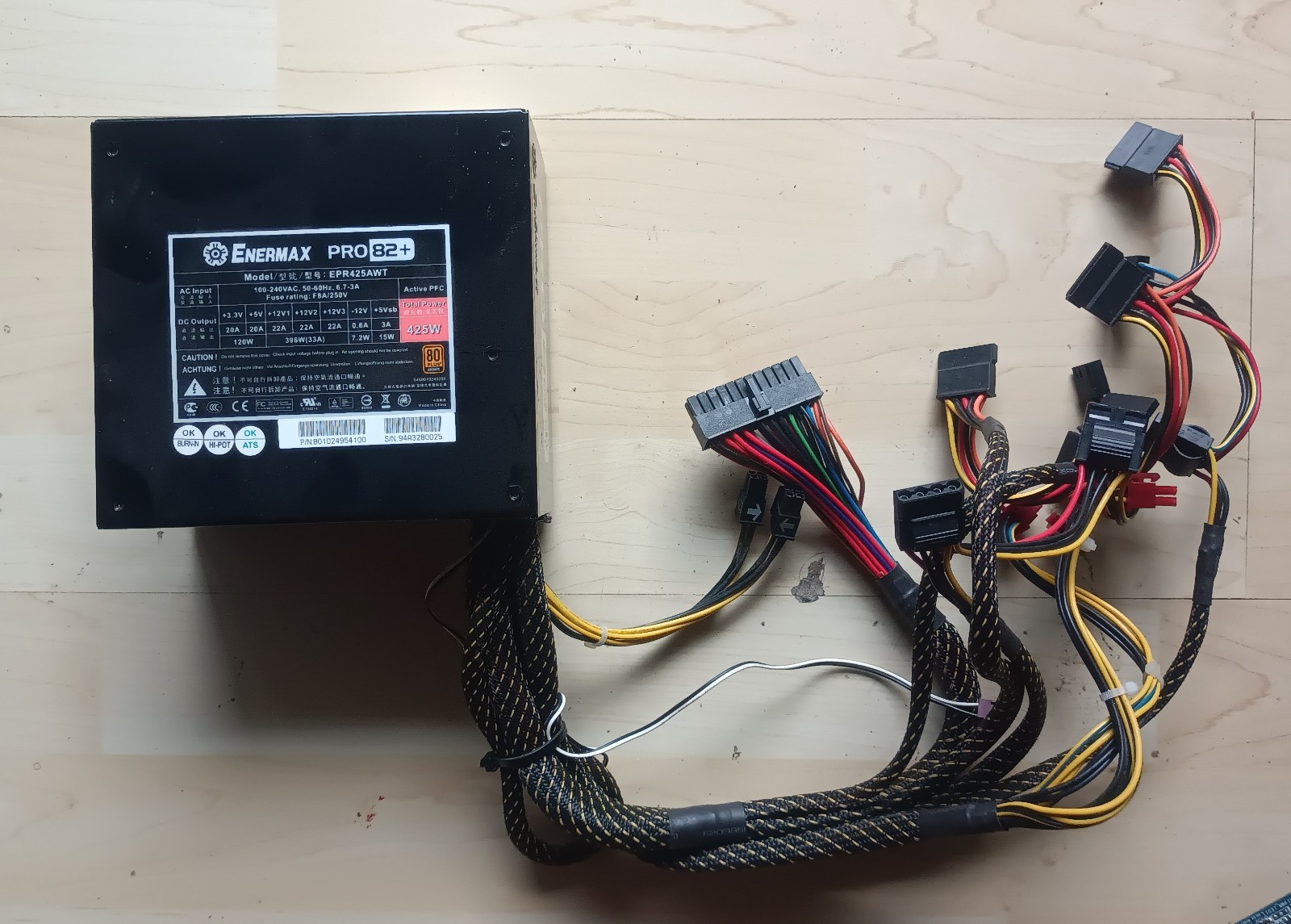 ENERMAX Pro82+ Power Supply Model EPR425AWT 425W