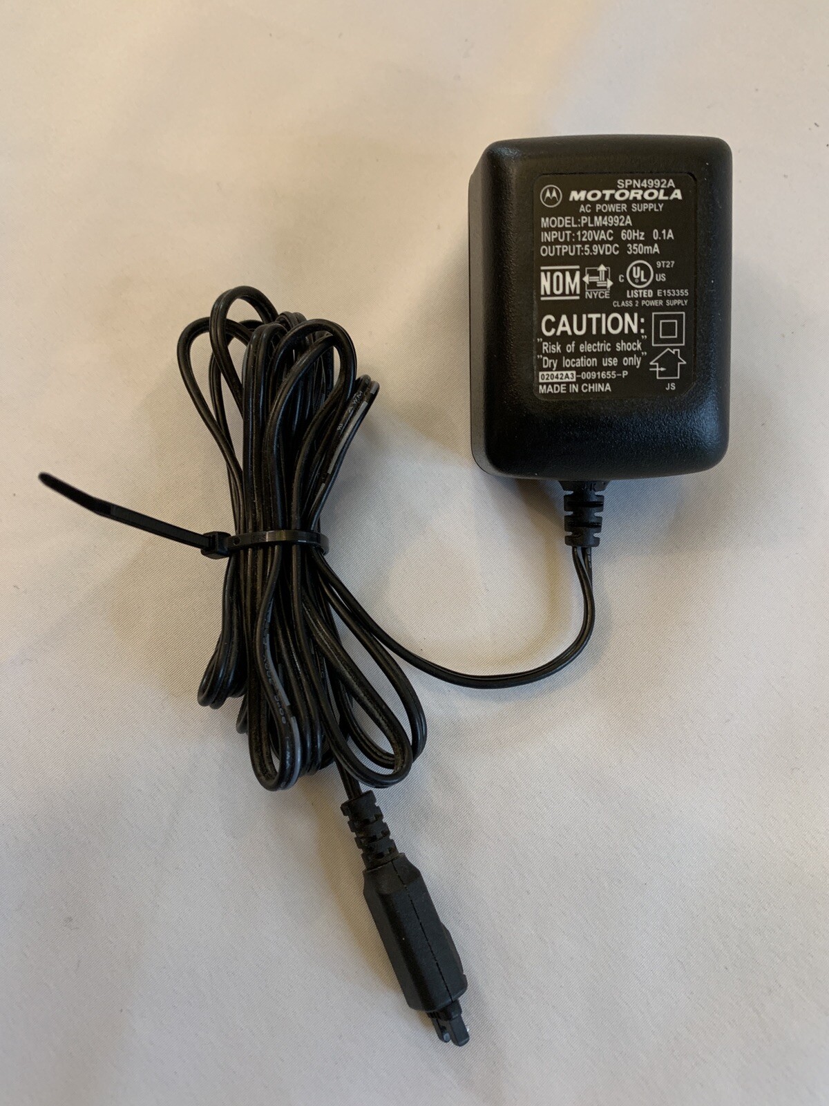 Genuine Motorola PLM4992A Class 2 Output 5.9V 350mA Power Supply Adapter A10