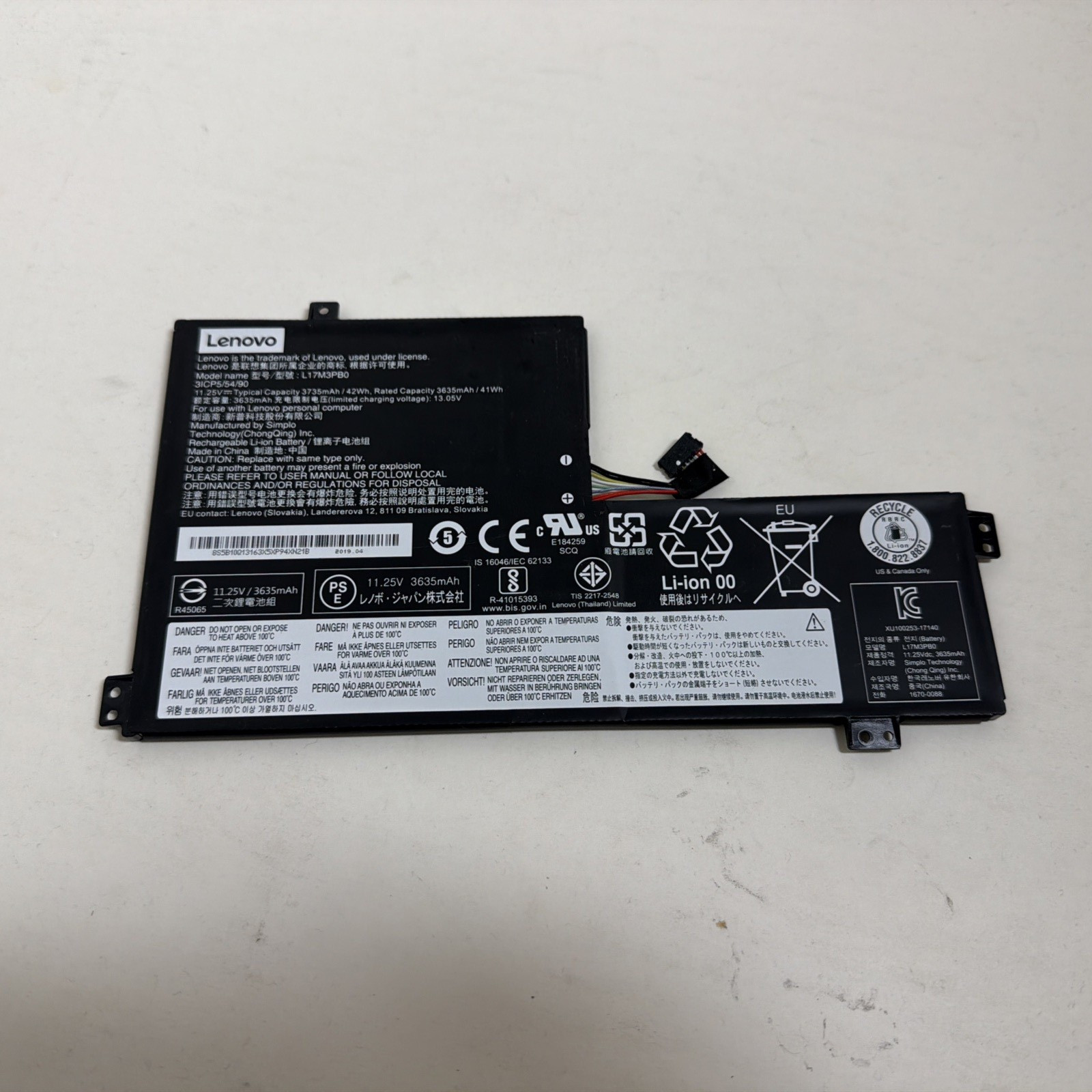 L17M3PB0 L17L3PB0 L18D3PG1 BATTERY FOR LENOVO 100E 300E 500E CHROMEBOOK SERIES 2