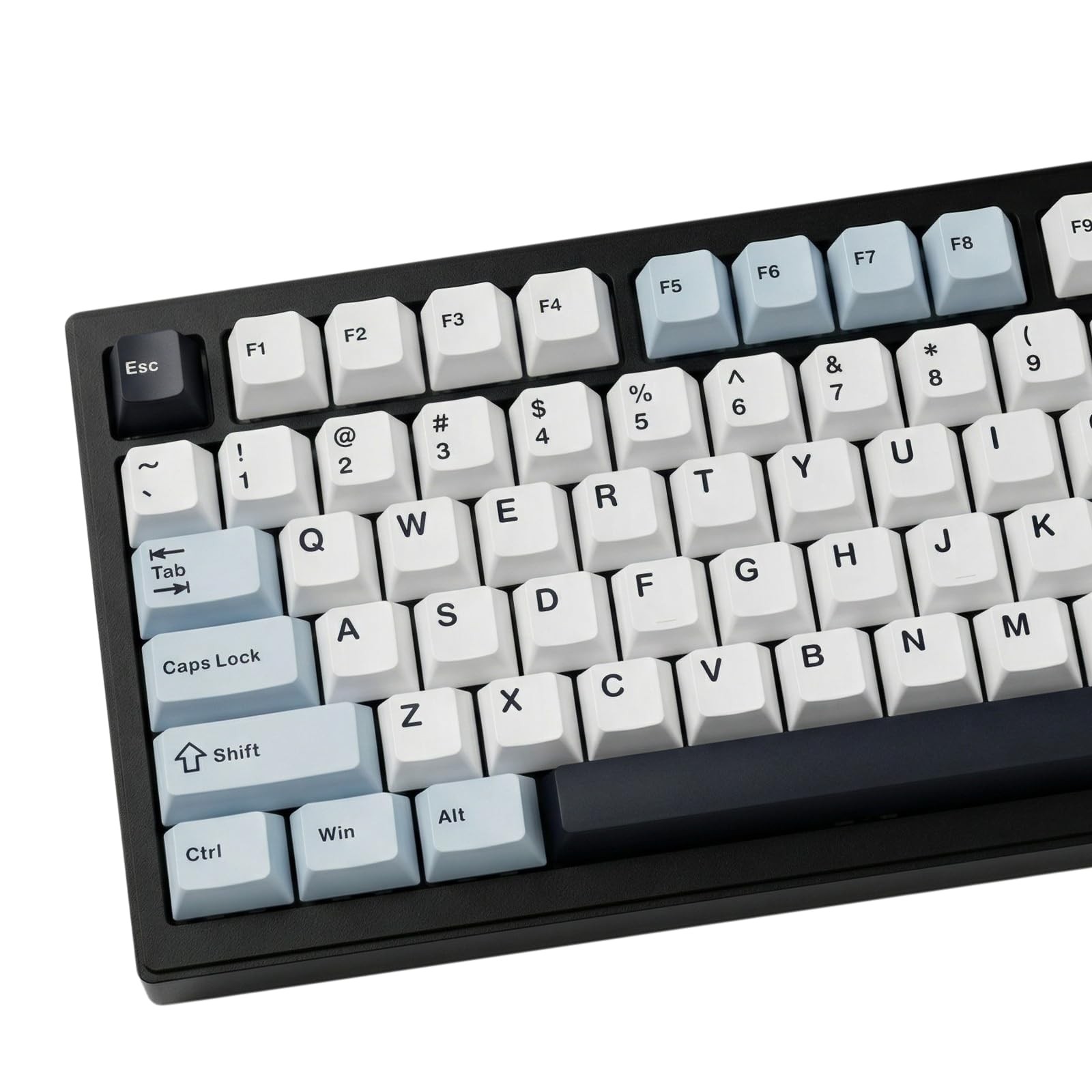 PBT Double Shot Cherry Profile Keycaps Navy Blue White Set 126 Keys Box