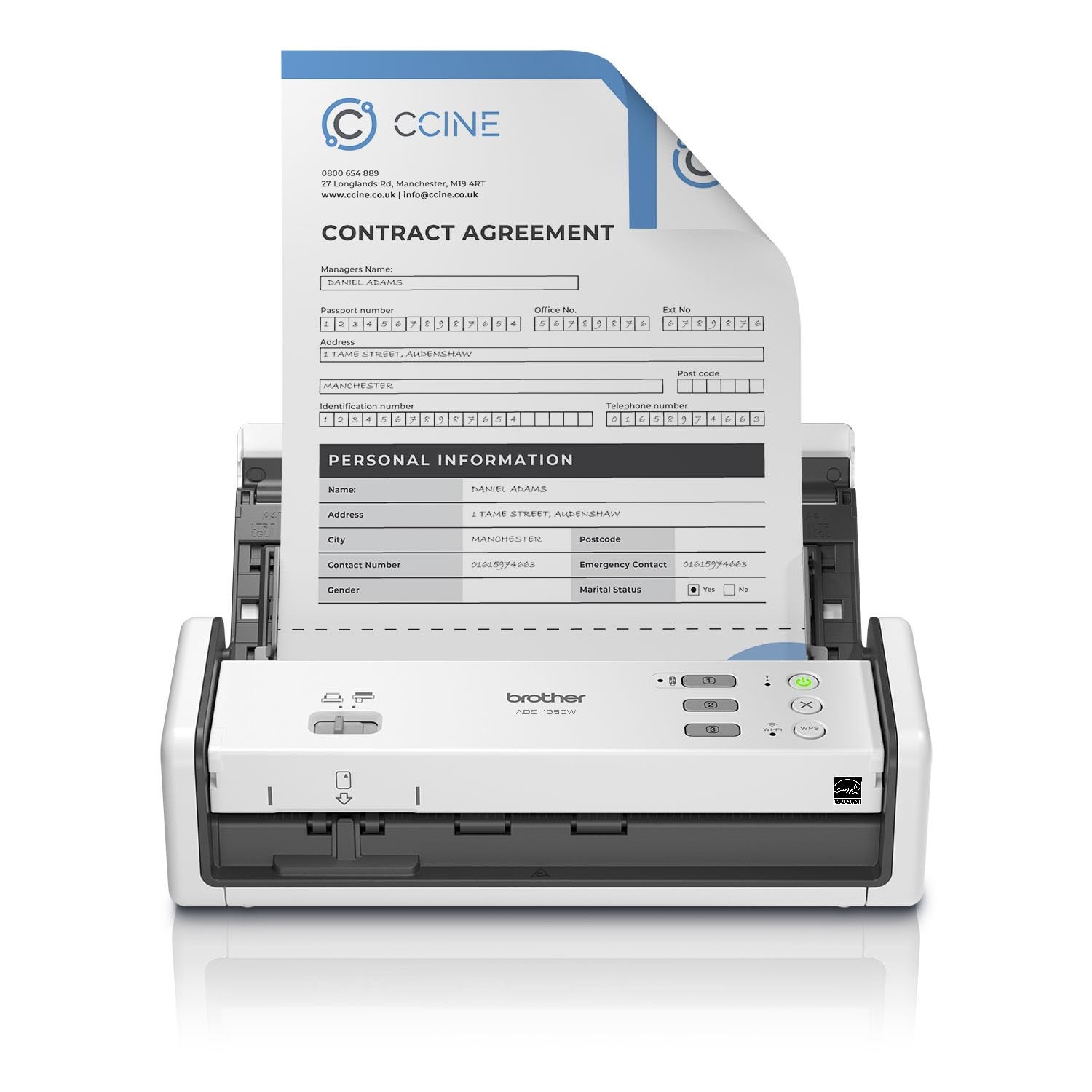 Brother ADS-1350W Wireless Compact Desktop Scanner | Scan Speeds of Up to 30p...