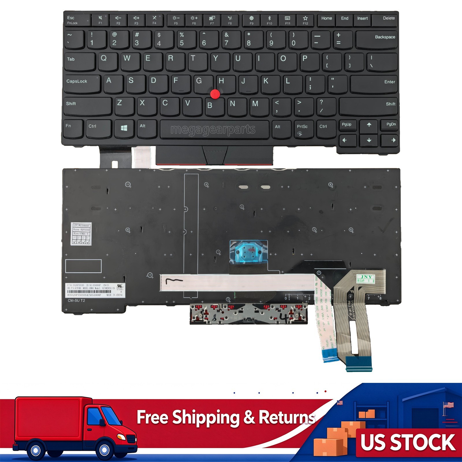 Genuine US Backlit Keyboard for ThinkPad E480 E490 T480s T490 L480 L490 01YP480