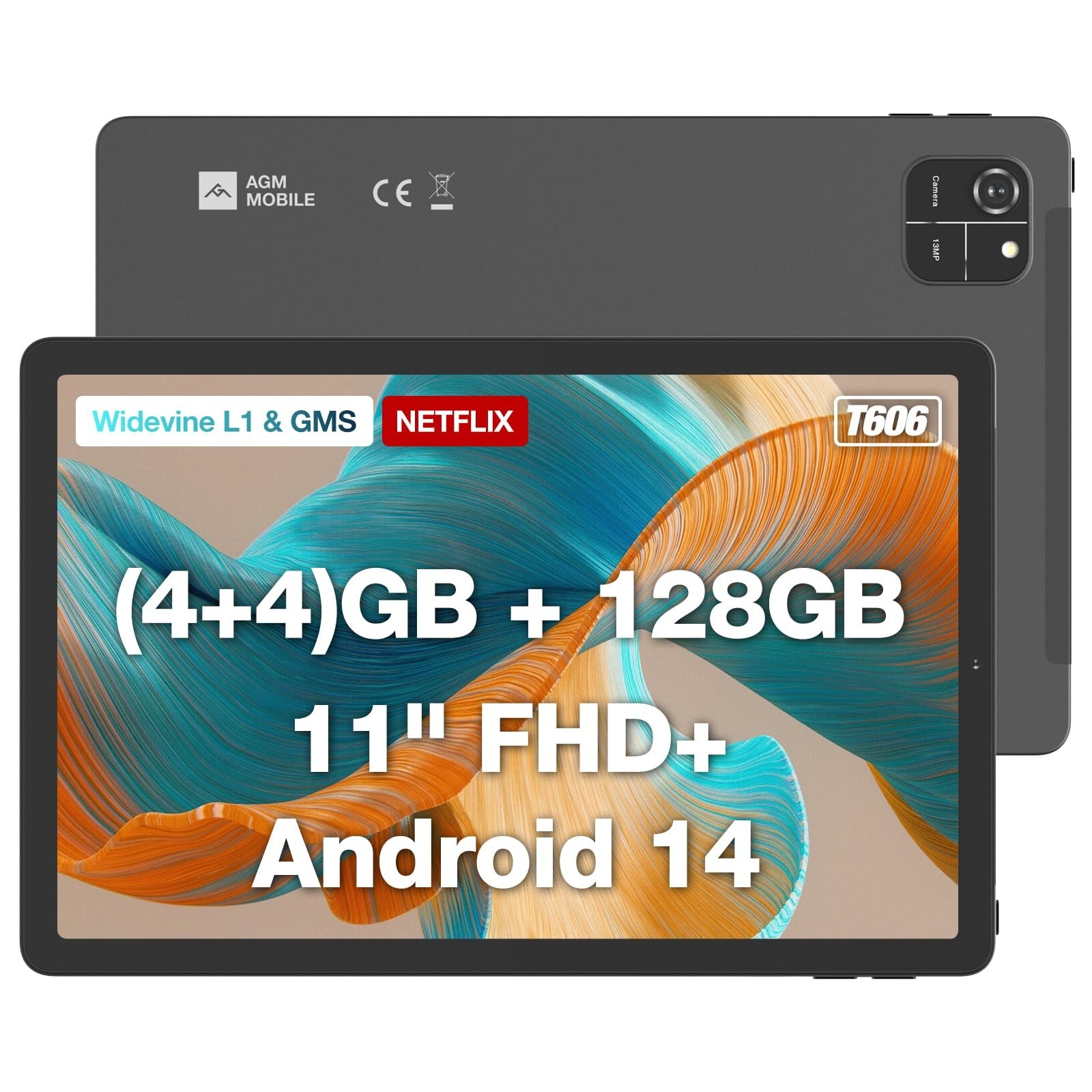 AGM PAD T1 11-Inch Android 14 Tablet 8GB+128GB WiFi Only with Case