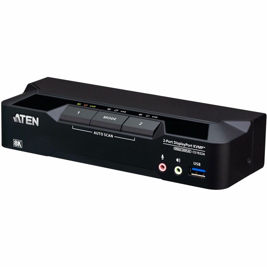 ATEN 2-Port USB 3.0 8K DisplayPort KVMP Switch Cables included