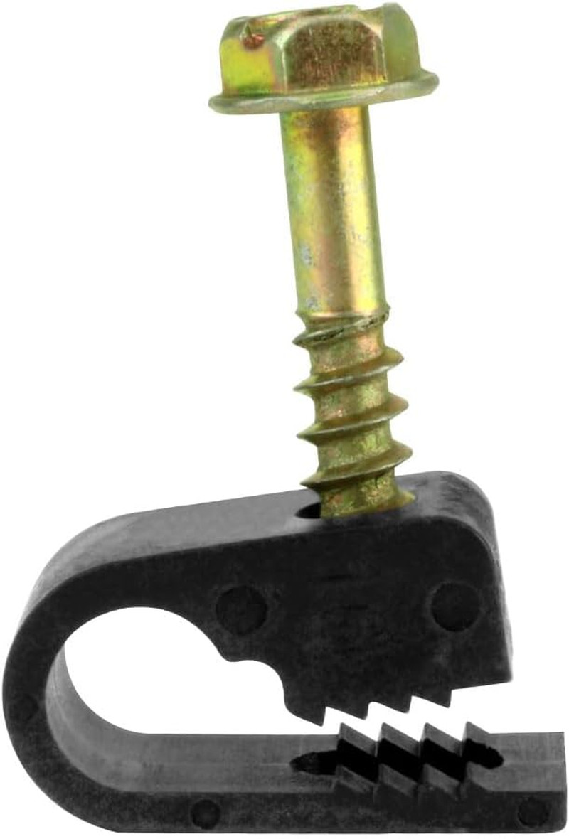  Flexible Single Cable Screw Clips – 100 Pack, Black