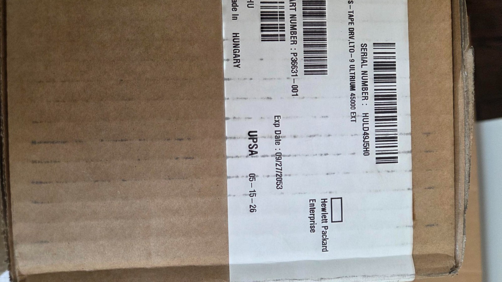 HPE StoreEver LTO-9 Ultrium 45000 Ext Tape Drive New Spare P36631-001 - BC042A