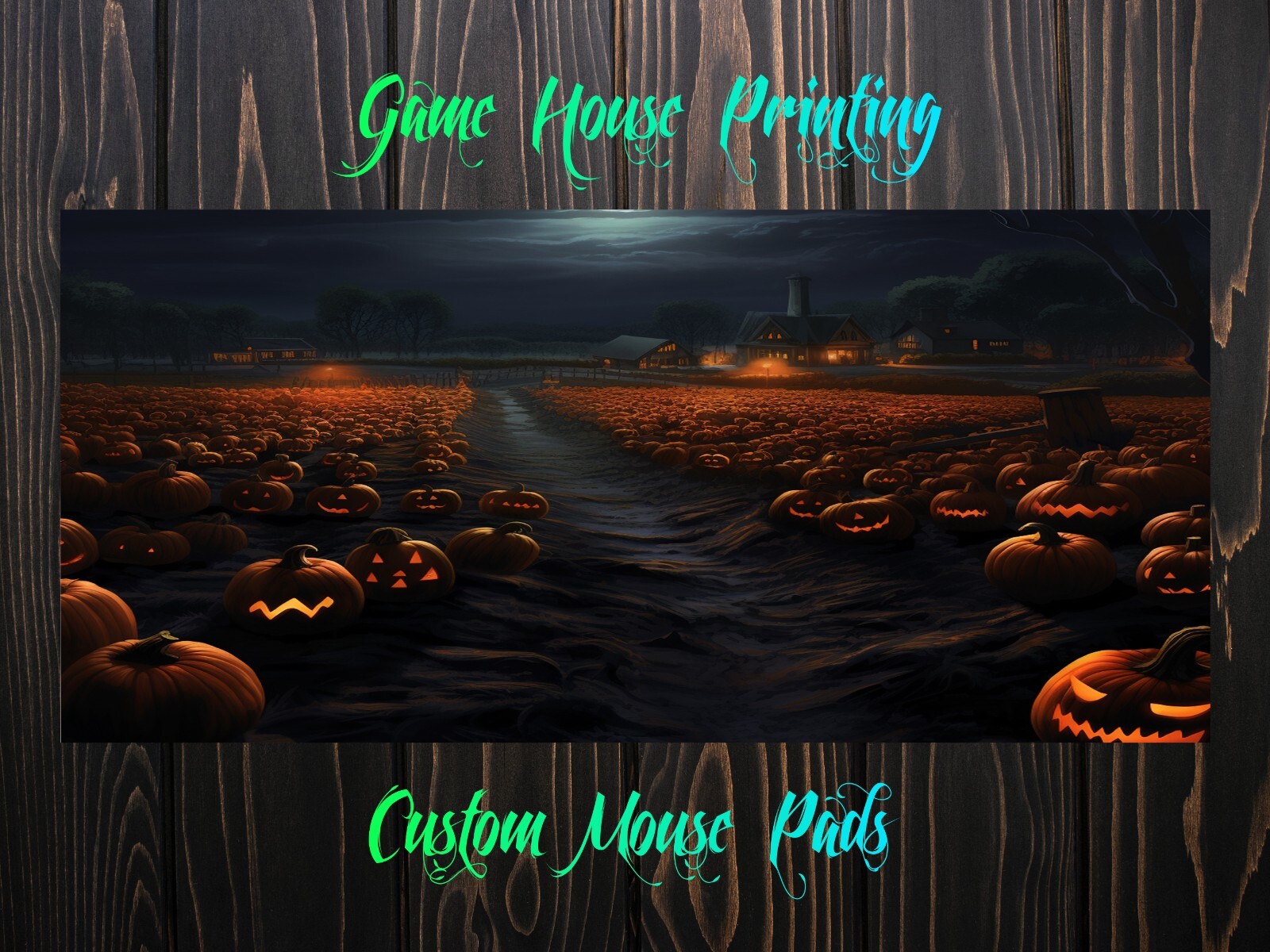Midnight Pumpkin Patch Custom Mousepad