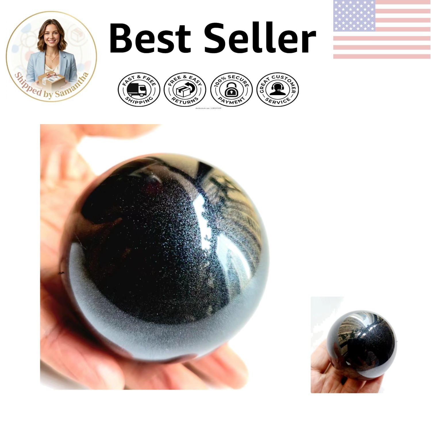 Smooth Tracking 55mm Replacement Trackball for Kensington Expert - Black Finish