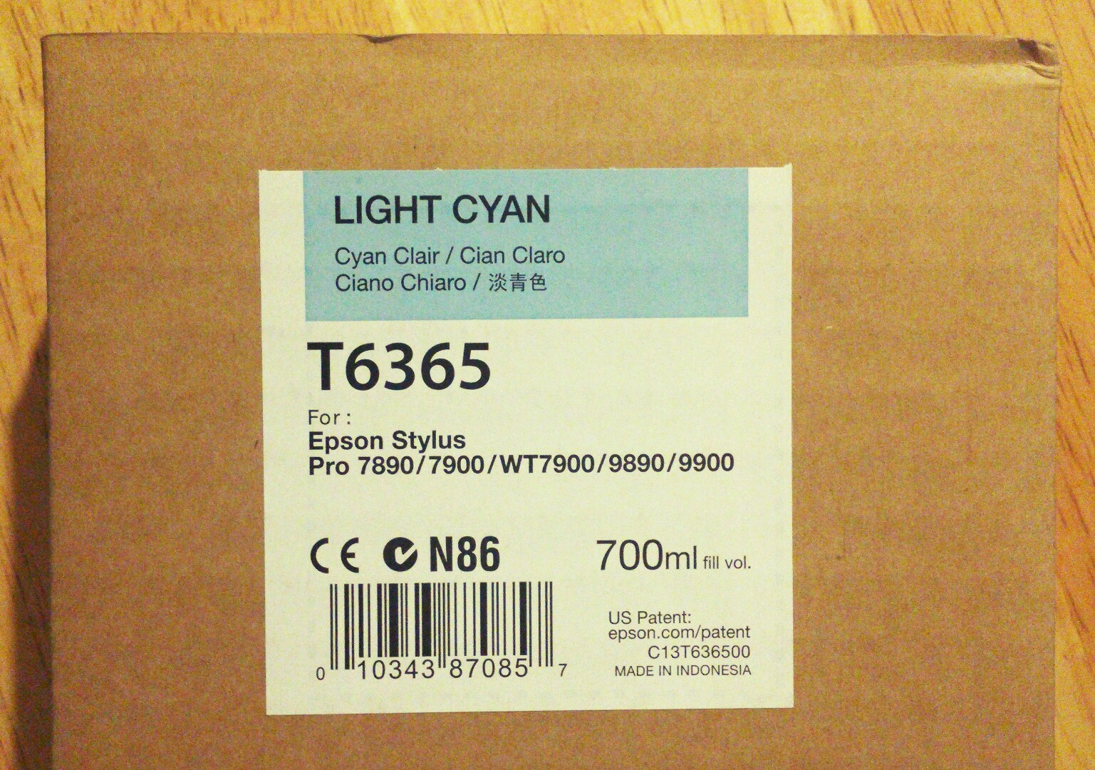 11-2022 NIB EPSON T6365 Light Cyan Ink 700ml for Stylus Pro 7890/7900/9890/9900