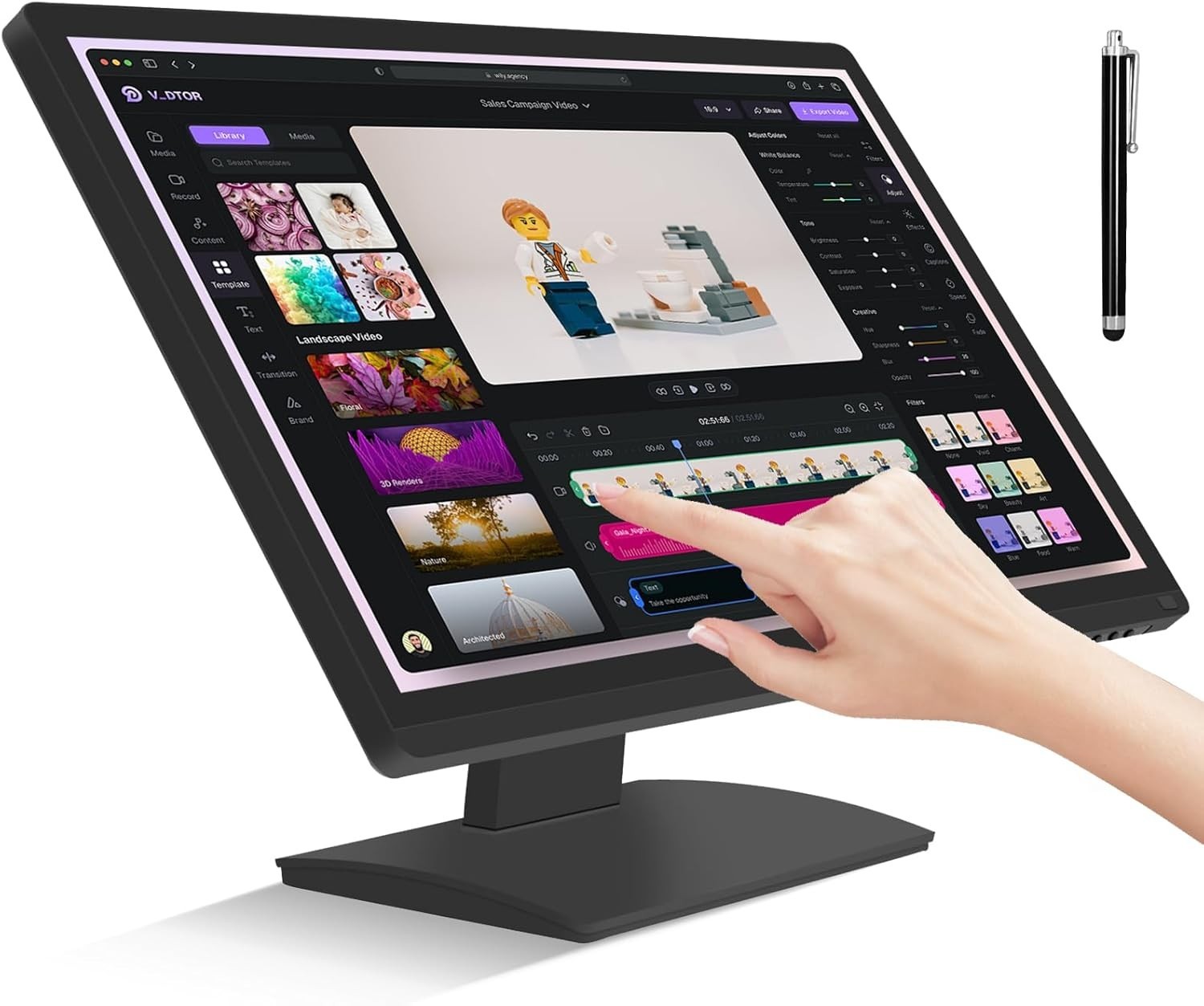 FYHXele 24" FY24FHT Touchcreen IPS FHD 1080P Monitor, Black