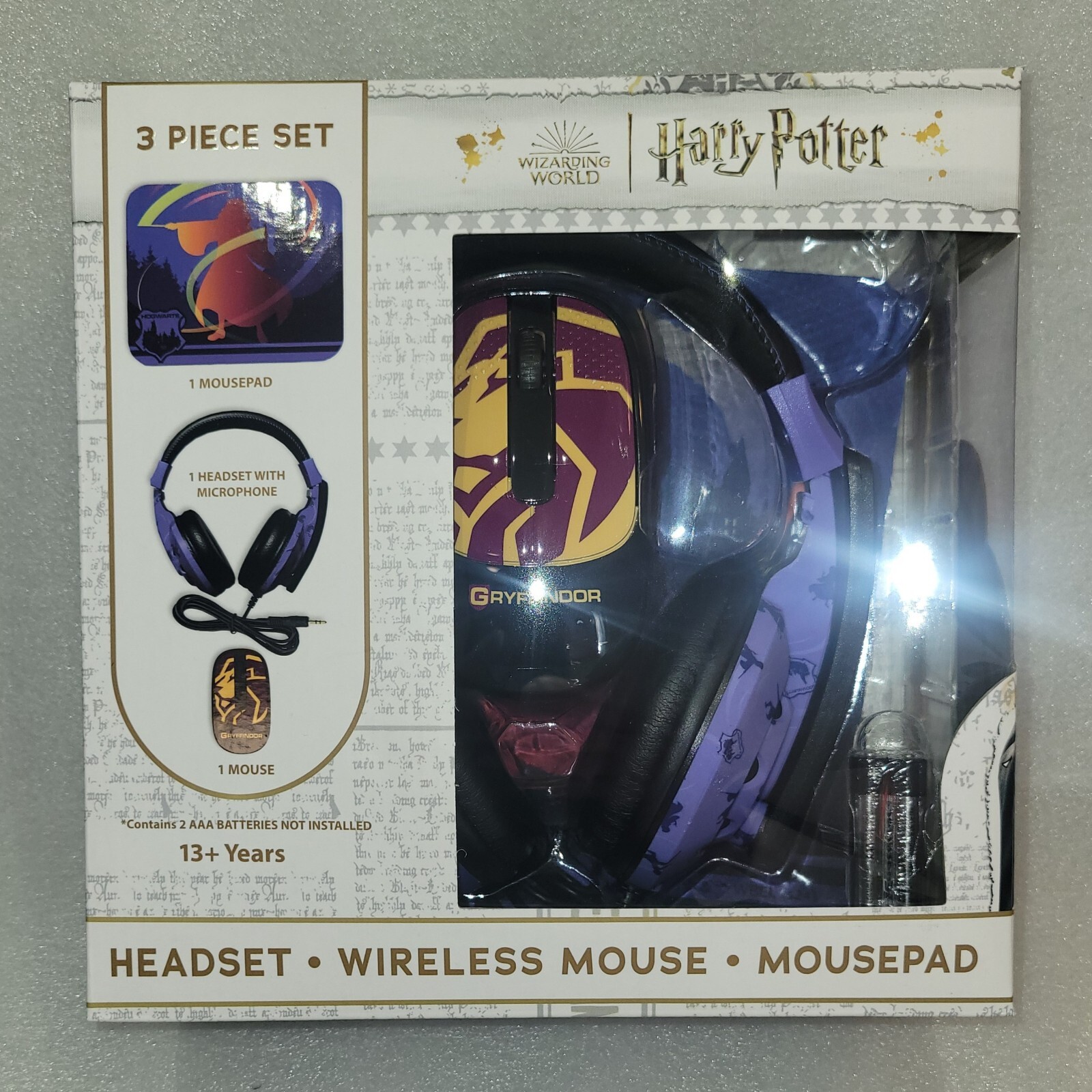 Harry Potter Headset with Microphone, Wireless Mouse, and Mouse Pad Tech Bundle
