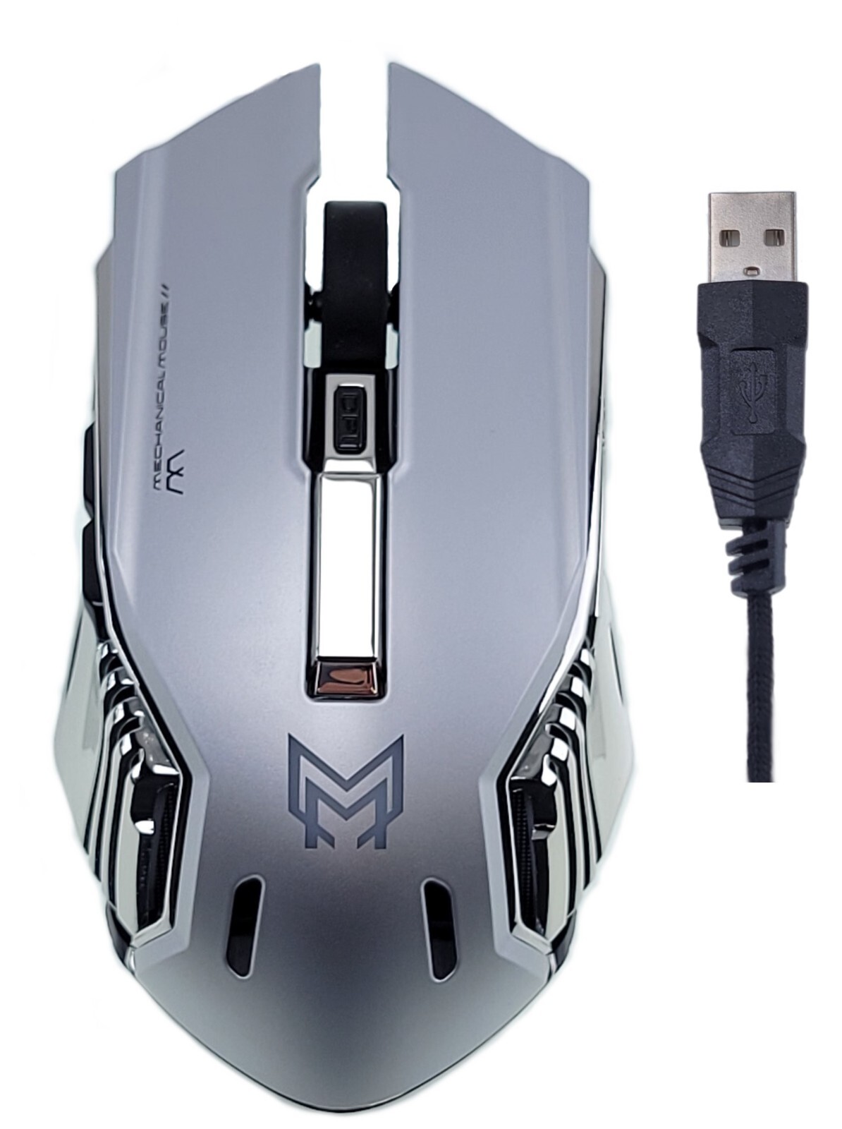 Gaming Mouse Mechanical GM88A Wired RGB Flowing Backlit light - Silver
