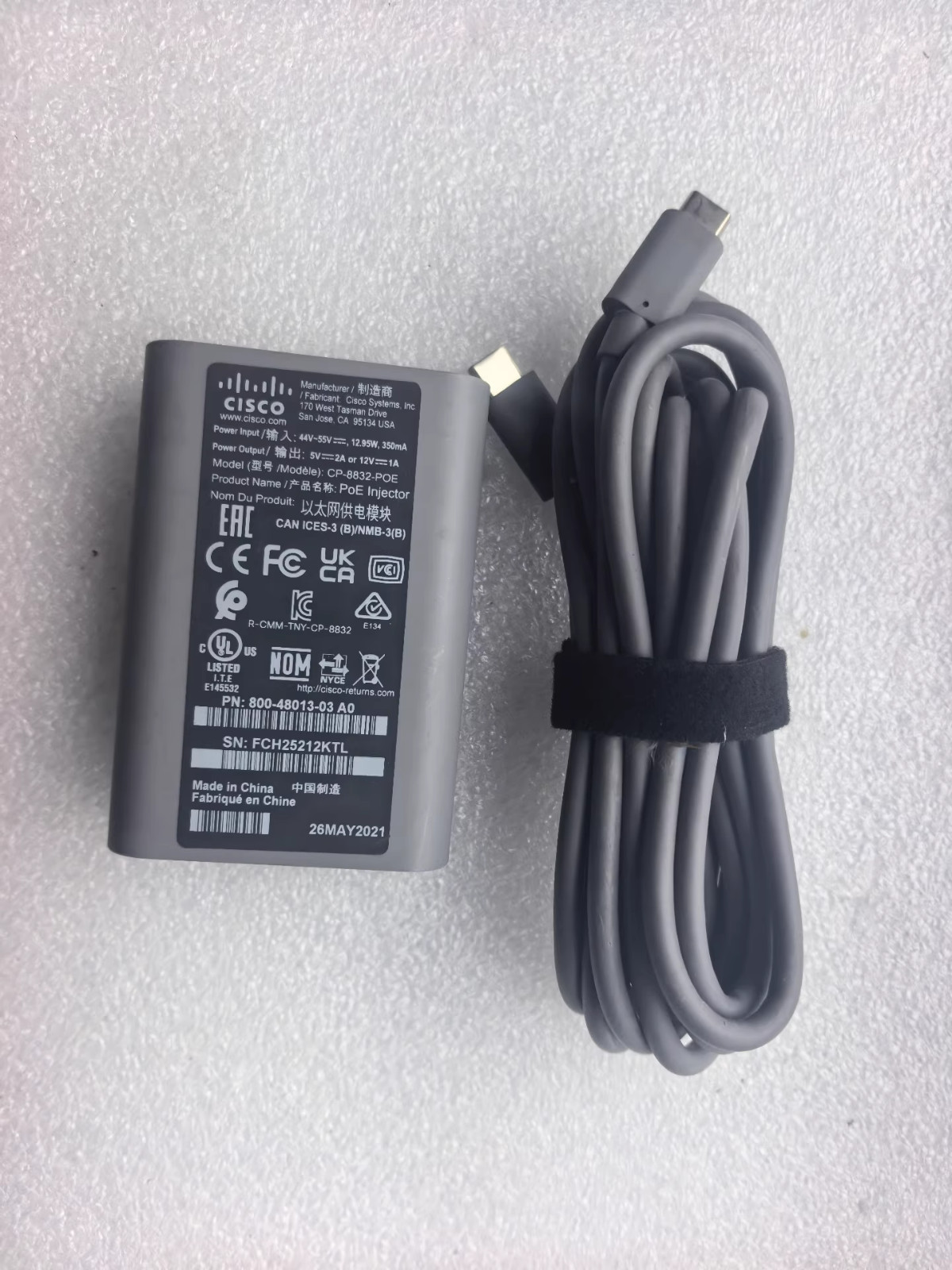 2pcs Cisco CP-8832-POE poe module with Type c cord 12V 1A