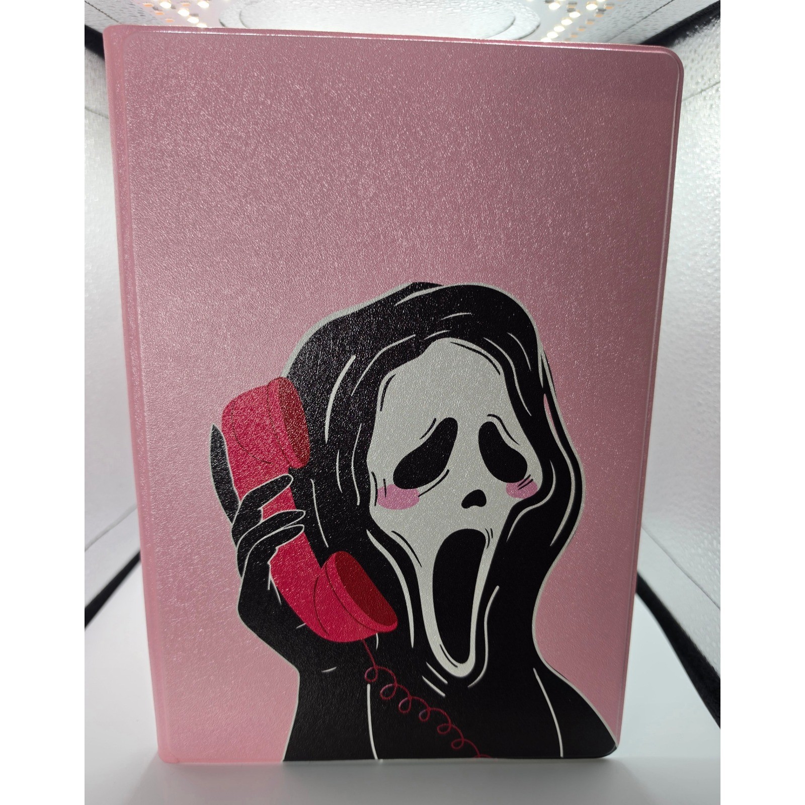 Pink Ghostface Scream Horror Tablet Folio Case with Stylus Holder 10x6.5 Inch