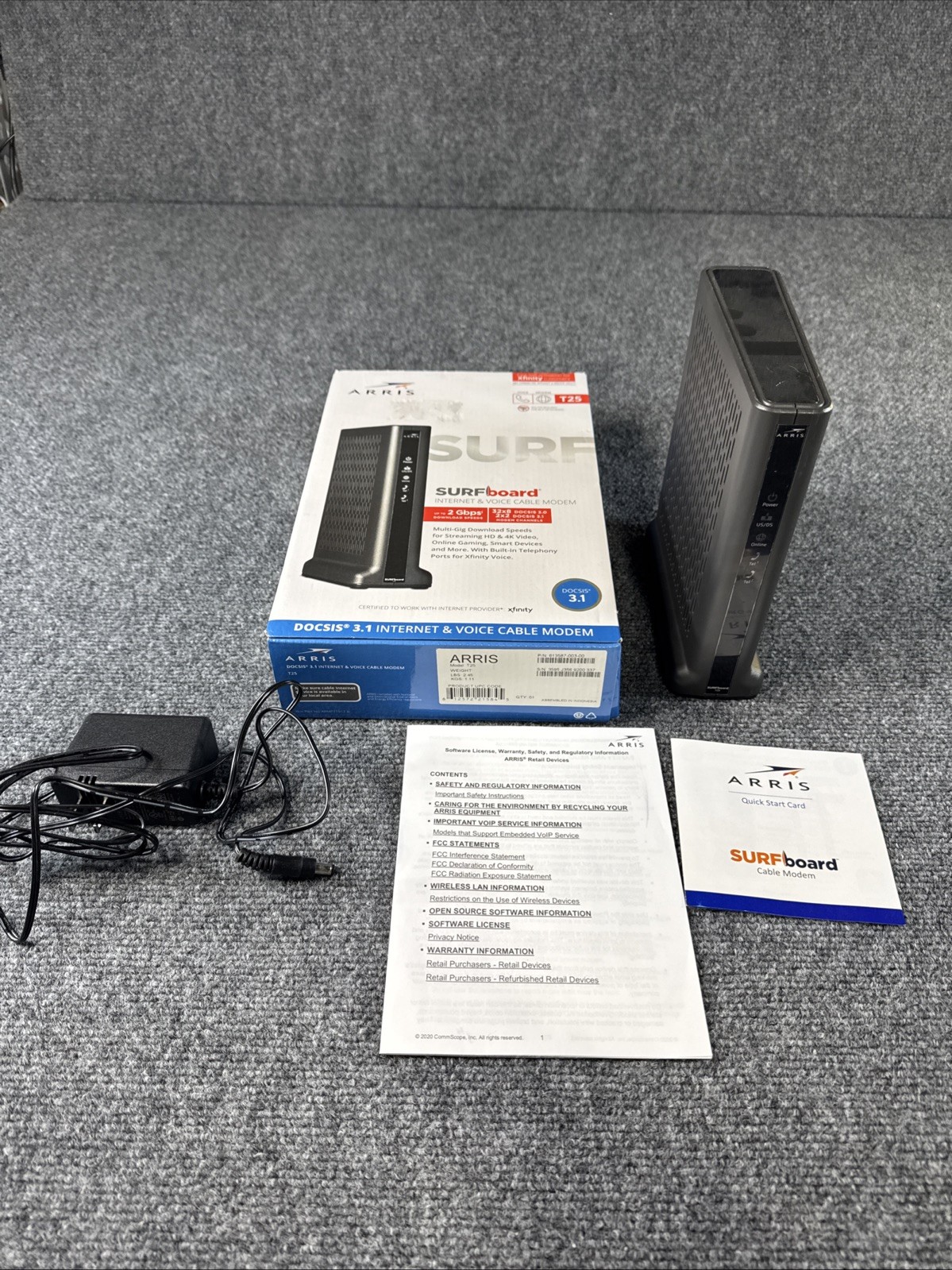 ARRIS SURFboard T25 DOCSIS 3.1 Cable Modem Voice for Xfinity 2-Port Black