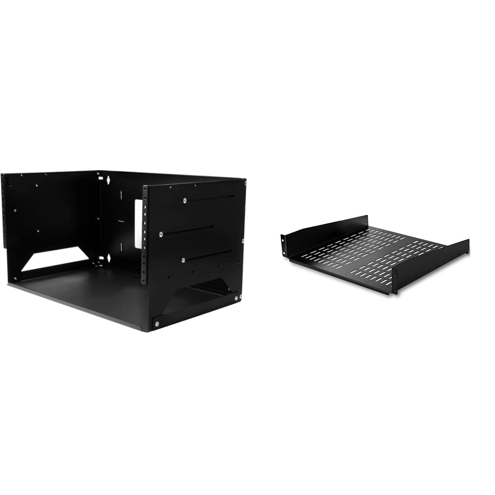 StarTech.com Wall Mount Server Rack Bundle with Shelf and 4U, Black