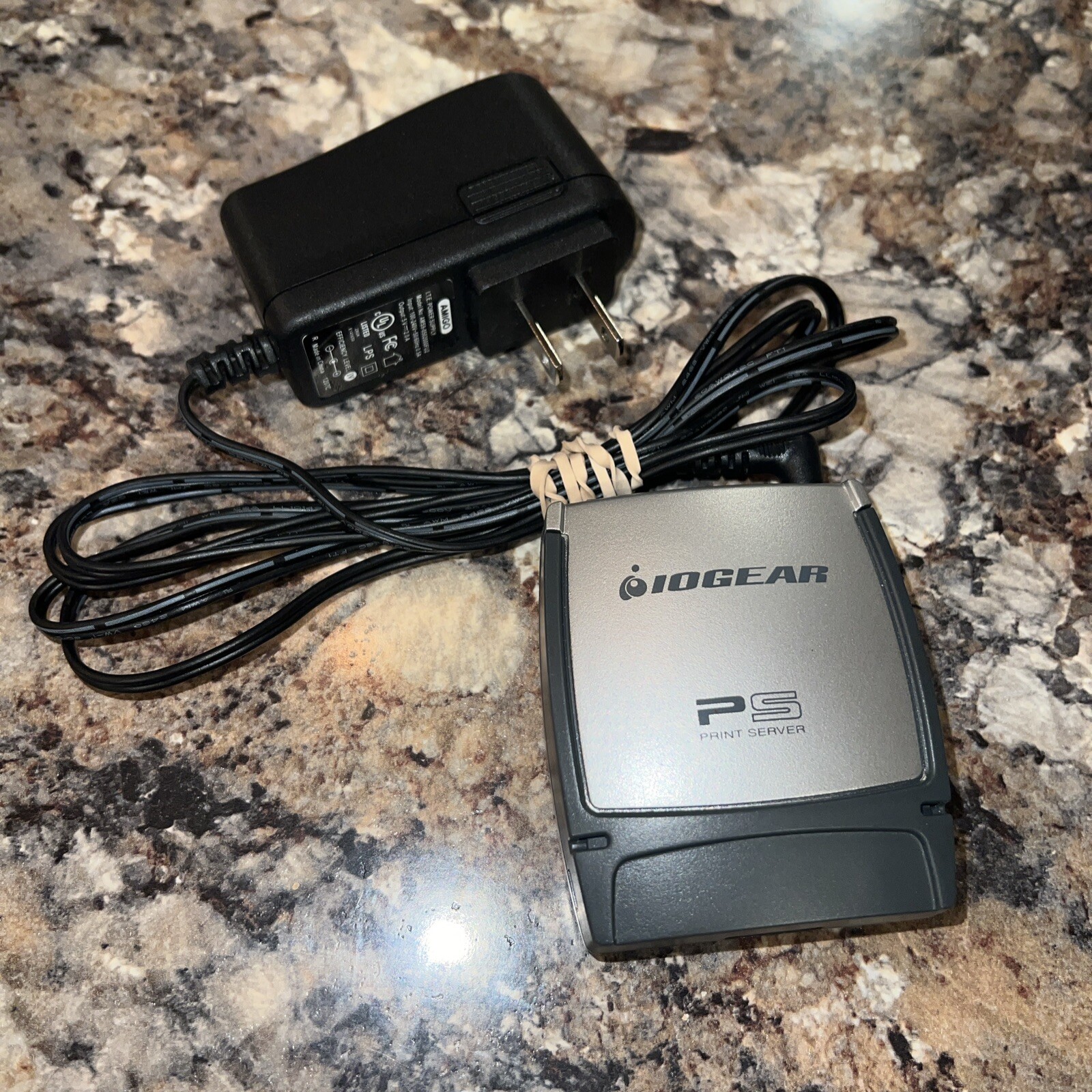 2F IOGear GPSU21 1-Port USB 2.0 Print Server w/ AC Adapter & USB Cable 