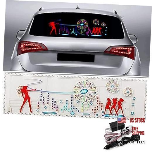 Sound Music Activate Sensor Car Auto Sticker LED Light 90x25 cm Firework