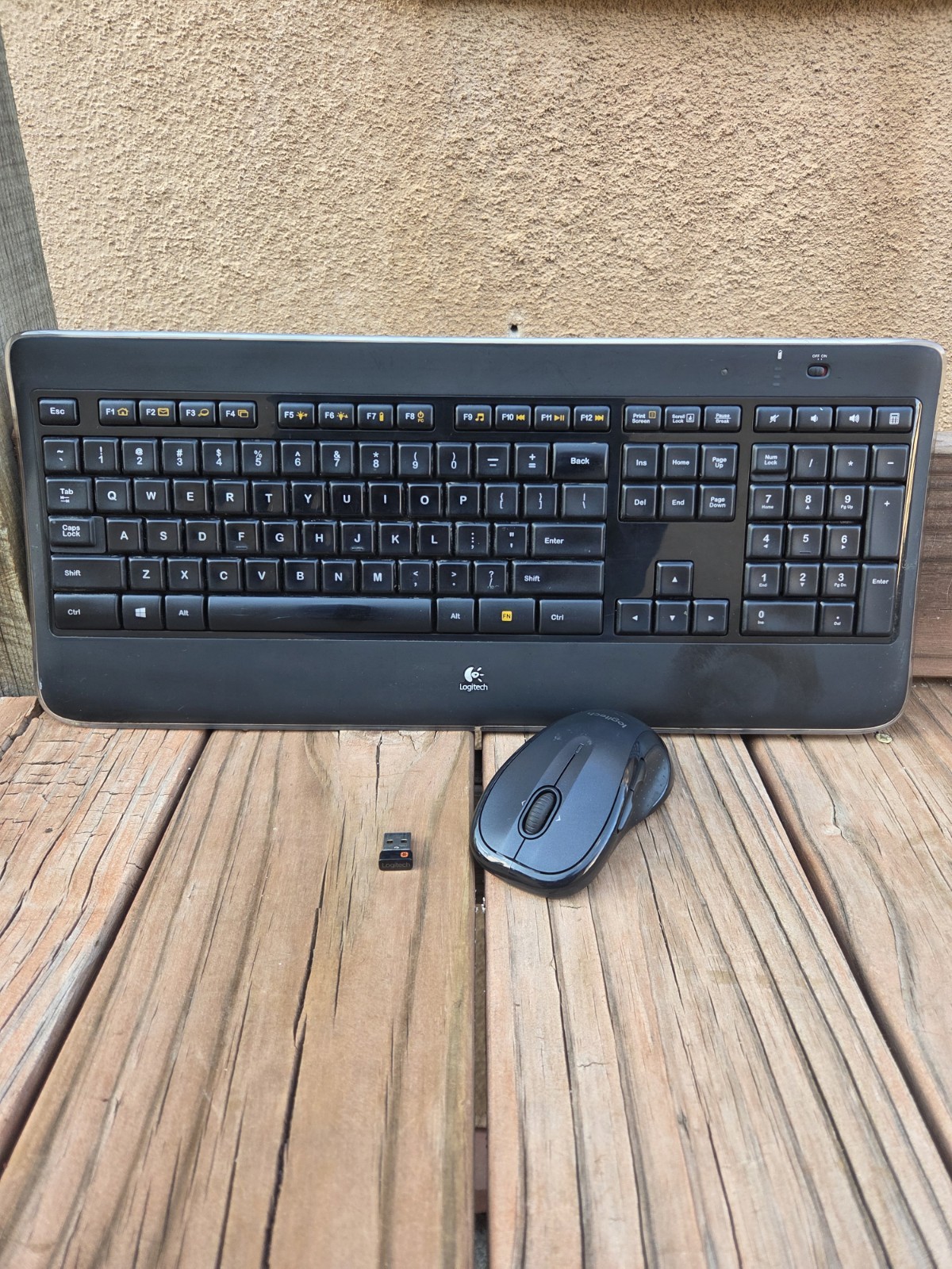 Logitech K800 Illuminated Wireless Keyboard W/USB Dongle + M510 Mouse Tested 