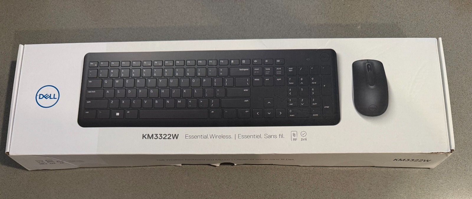 Dell KM3322W Wireless Keyboard & Mouse Combo – Open Box, Unused
