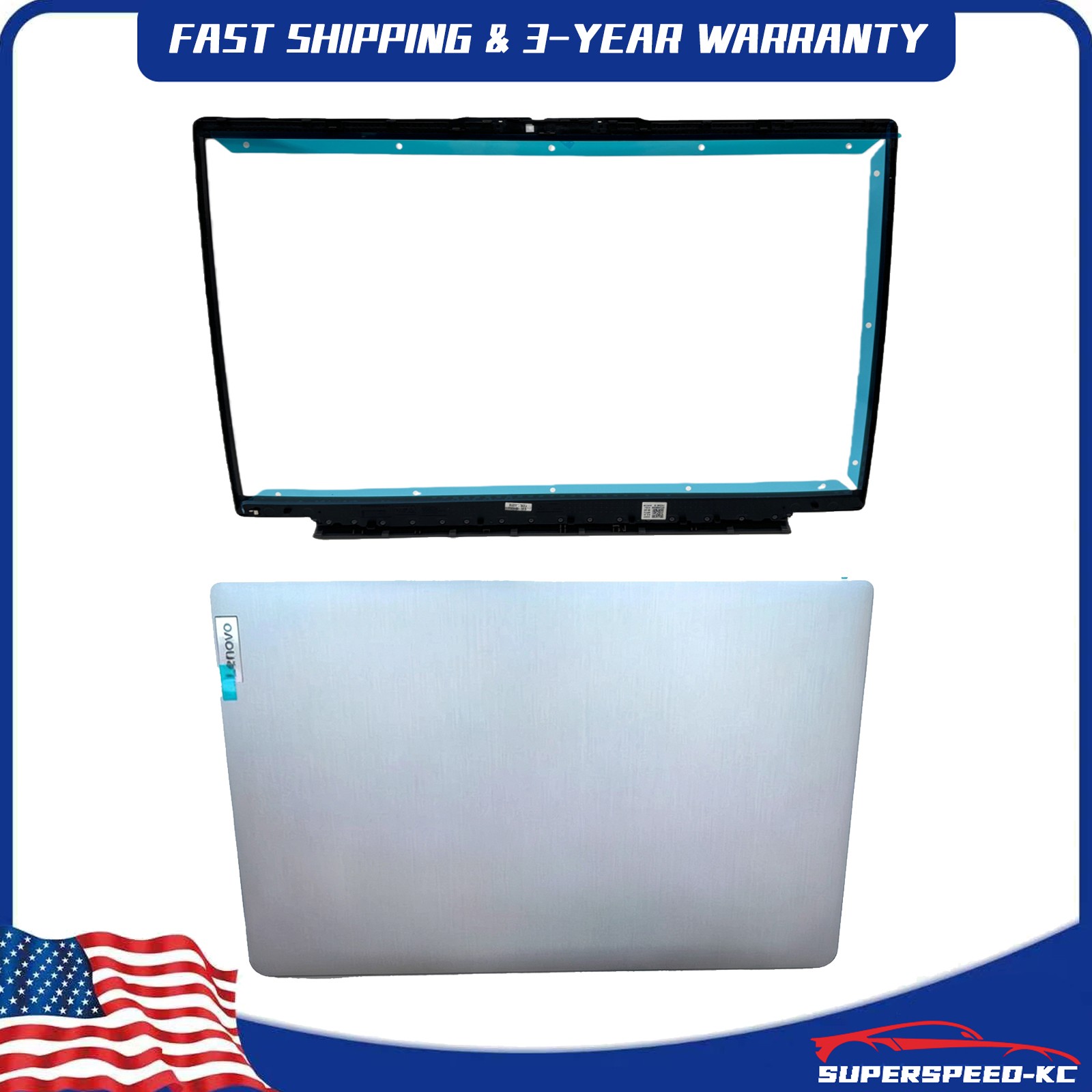 LCD Back Cover Front Bezel A+B Shell Kit for Lenovo IdeaPad 3-15ITL6 3-15ALC6 US
