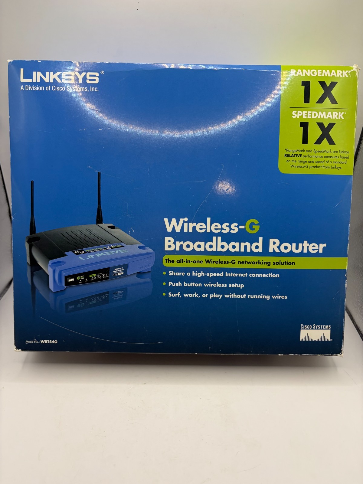 Linksys Wireless-G Broadband Router 2.4 GHz 4-Port Model WRT54G Open Box