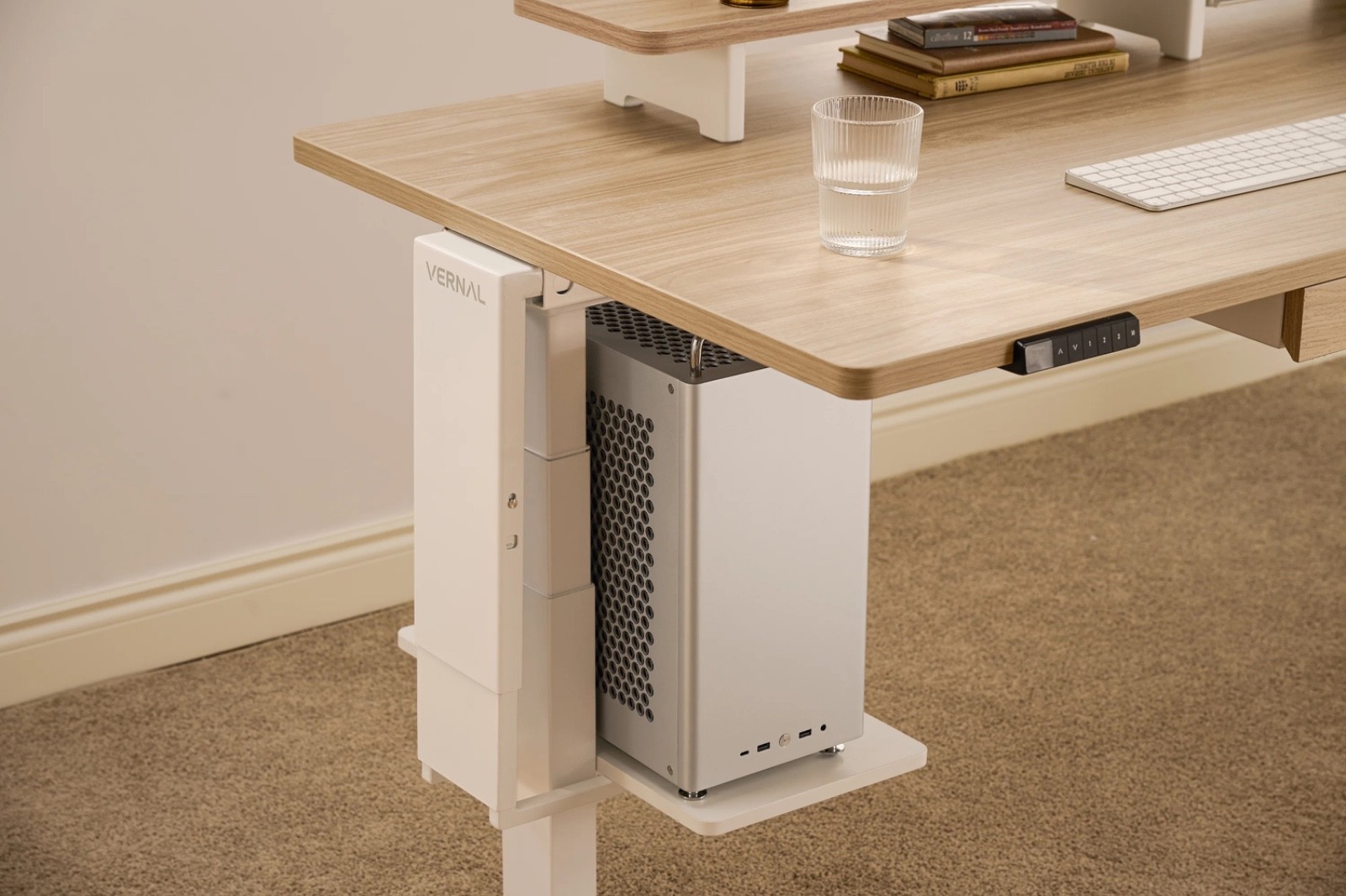 VernalSpace CPU Holder for Core3 standing desk - White