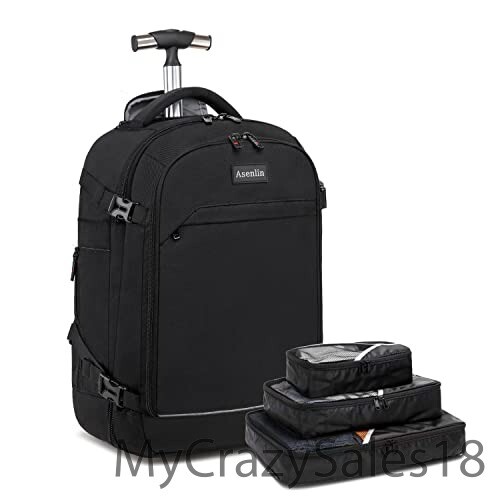 Asenlin 40L Rolling Backpack for Travel