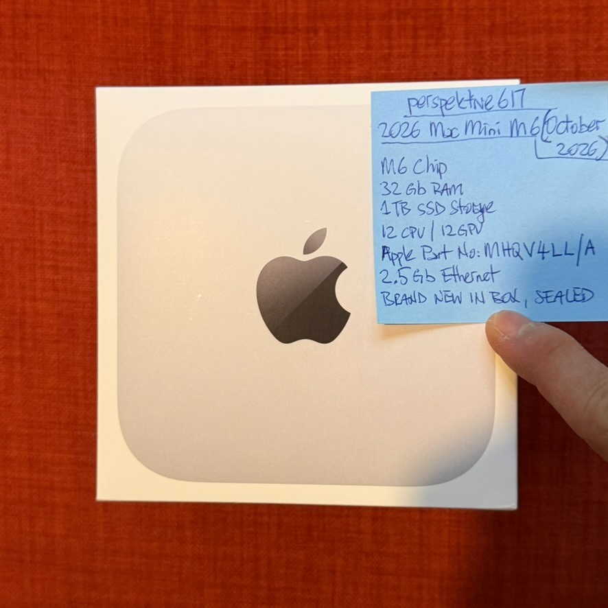 NEW SEALED 2026 Apple Mac mini M6 32GB RAM 1TB SSD 12C CPU/GPU MHQV4LL/A Wi-Fi 7
