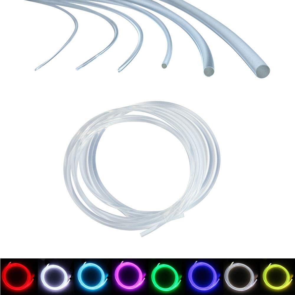 16.4ft 5m PMMA Plastic Side Glow Cable For Optical Fiber Light Decoration