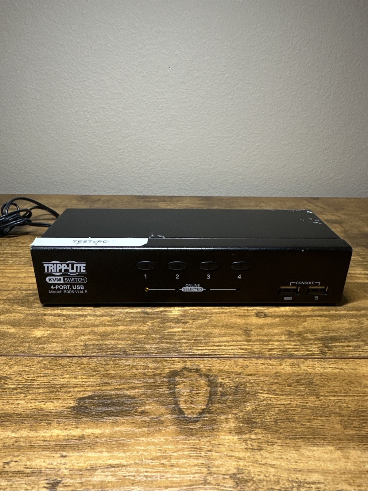 TRIPP-LITE KVM Switch 4-Port USB Model B006-VU4-R Keyboard Video Mouse Tested