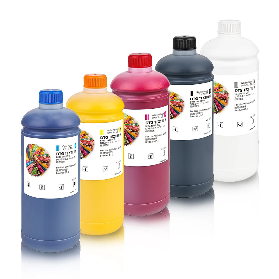 High Quality 5*1000ML Compatible Dtg Ink set for Brother GT3 GTX-series Printers