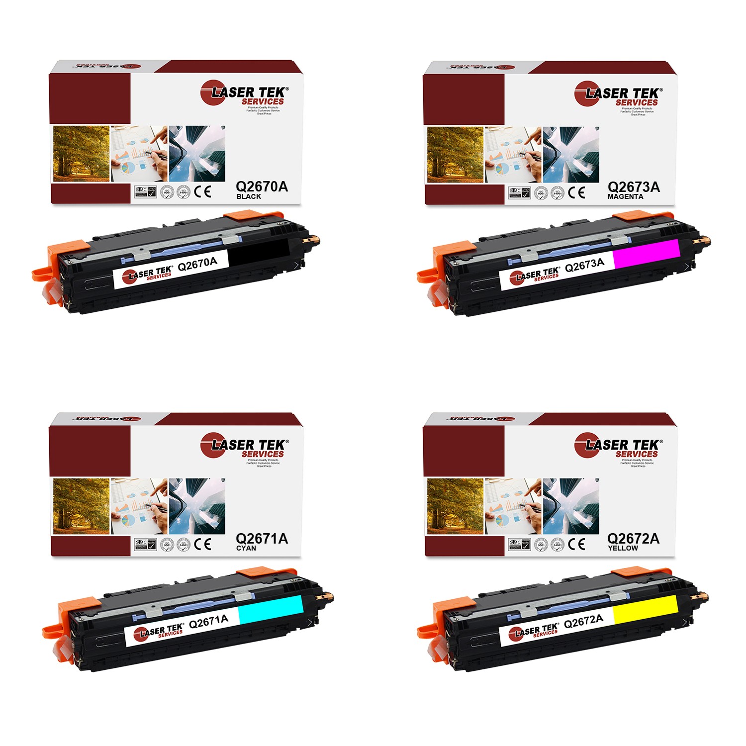 4Pk LTS 308A 309A BCMY Compatible for HP LaserJet 3500 3500n 3550 Toner