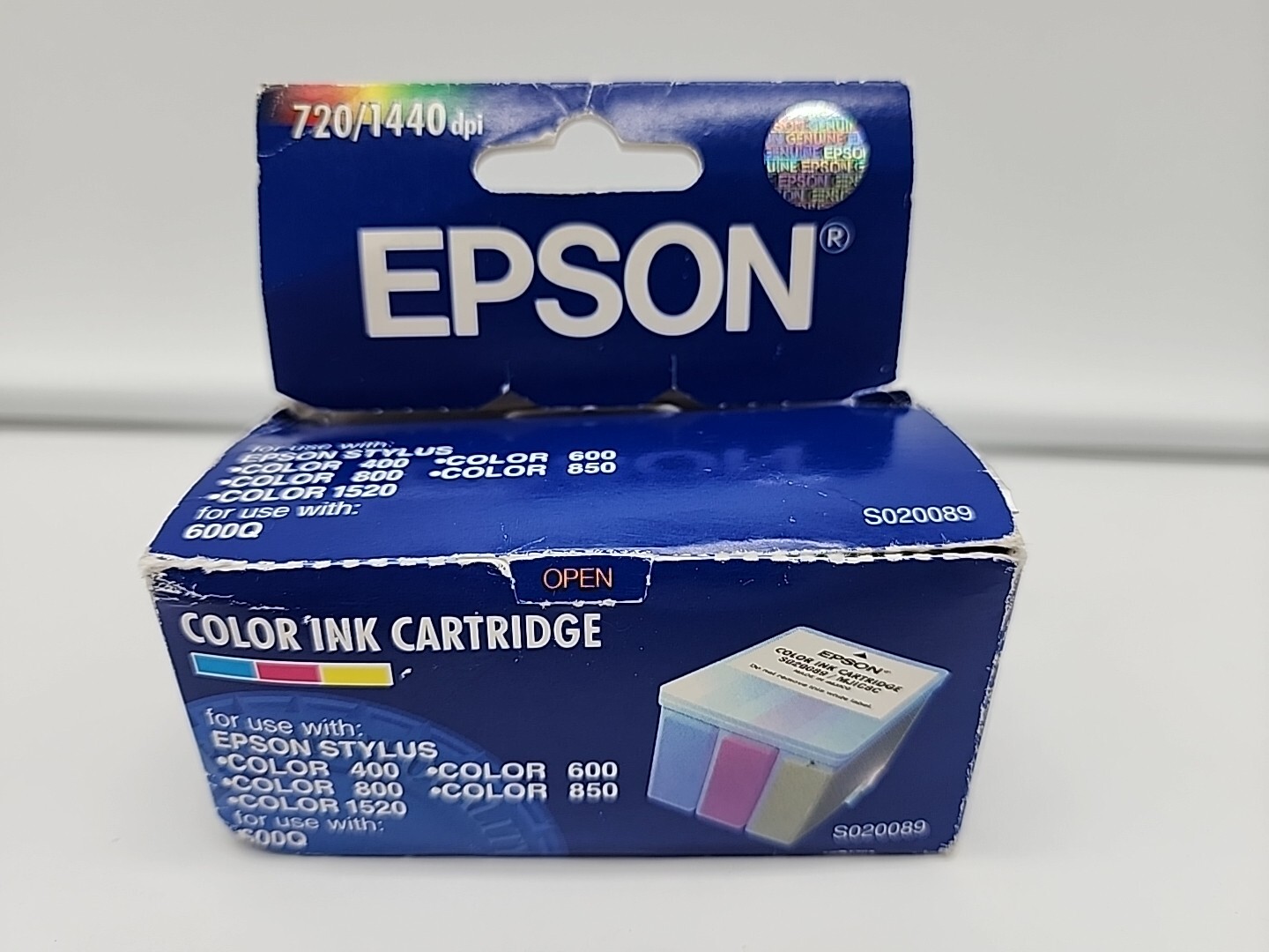 NEW OEM Genuine Epson S020089B Color Cartridge 720/1440 Expired 02/2002 Open Box